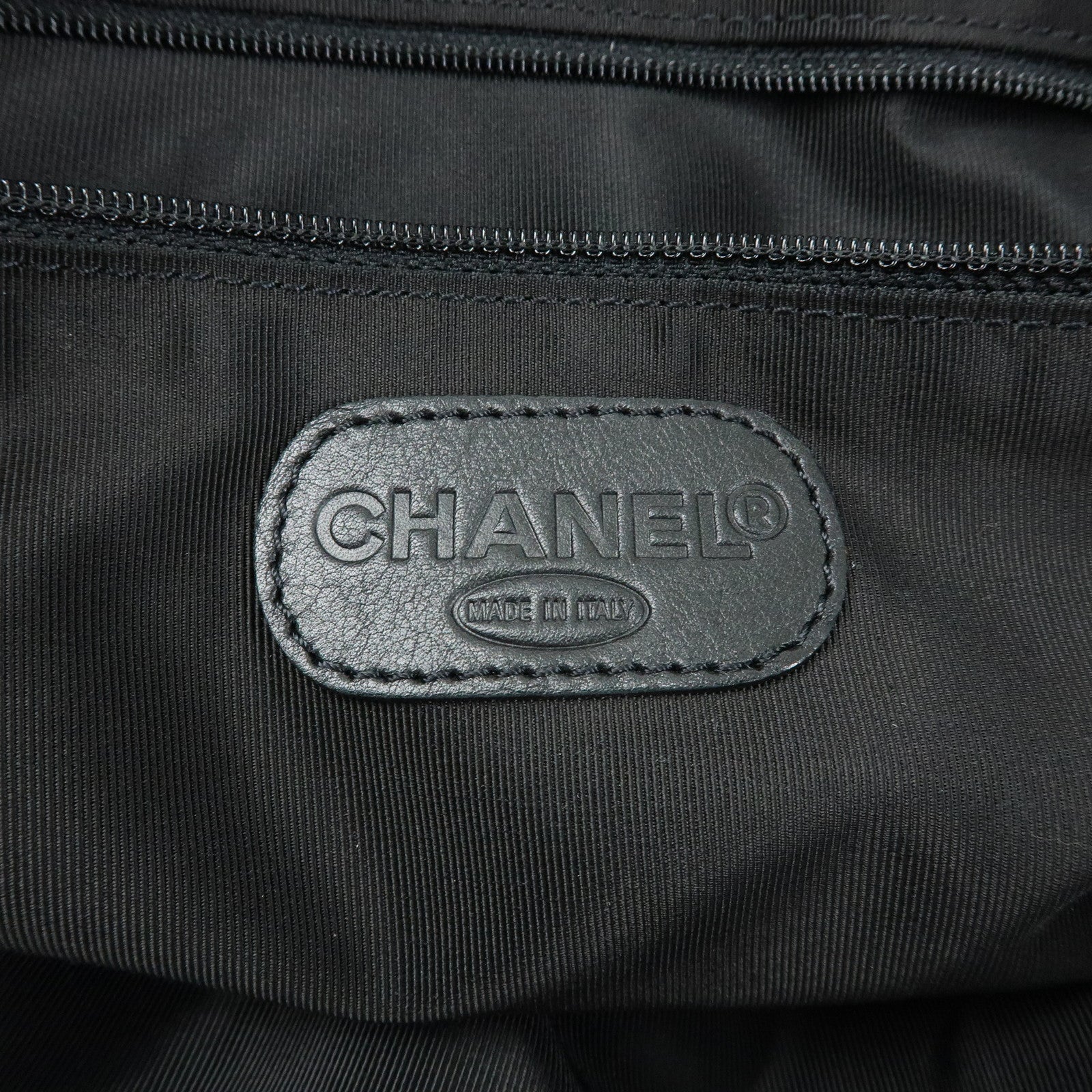 CHANEL COCO Mark Calf Leather Boston Bag Hand Bag Black