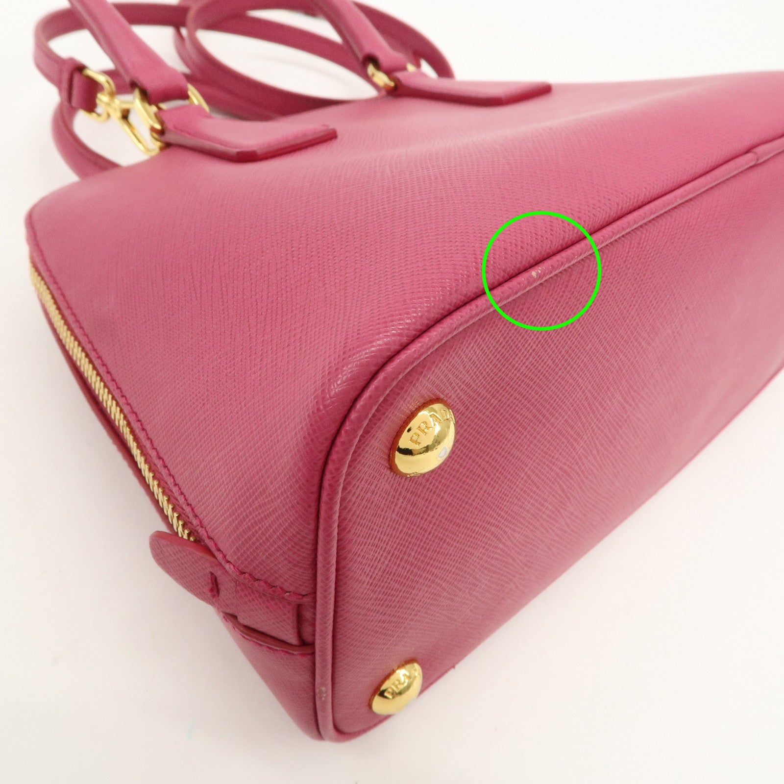 PRADA Saffiano Leather 2Way Hand Bag Shoulder Bag Pink 1BA838