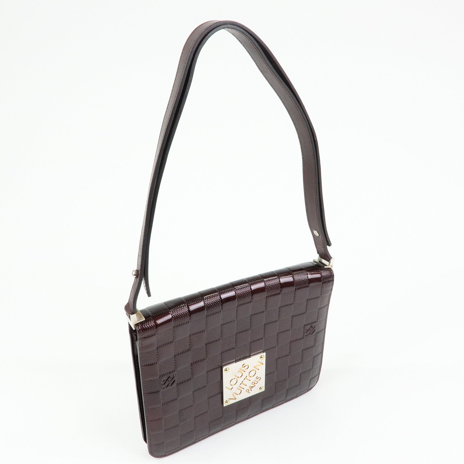 Louis Vuitton Damier Vernis Cabaret Shoulder Bag Bordeaux M92124