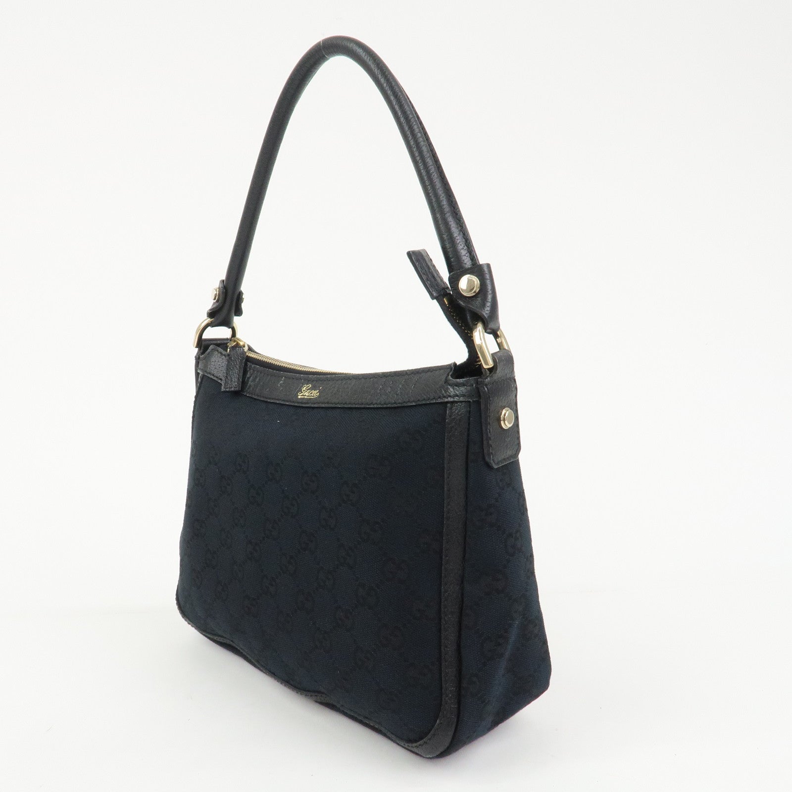 GUCCI GG Monogram Canvas Shoulder Bag Hand Bag Black 146244