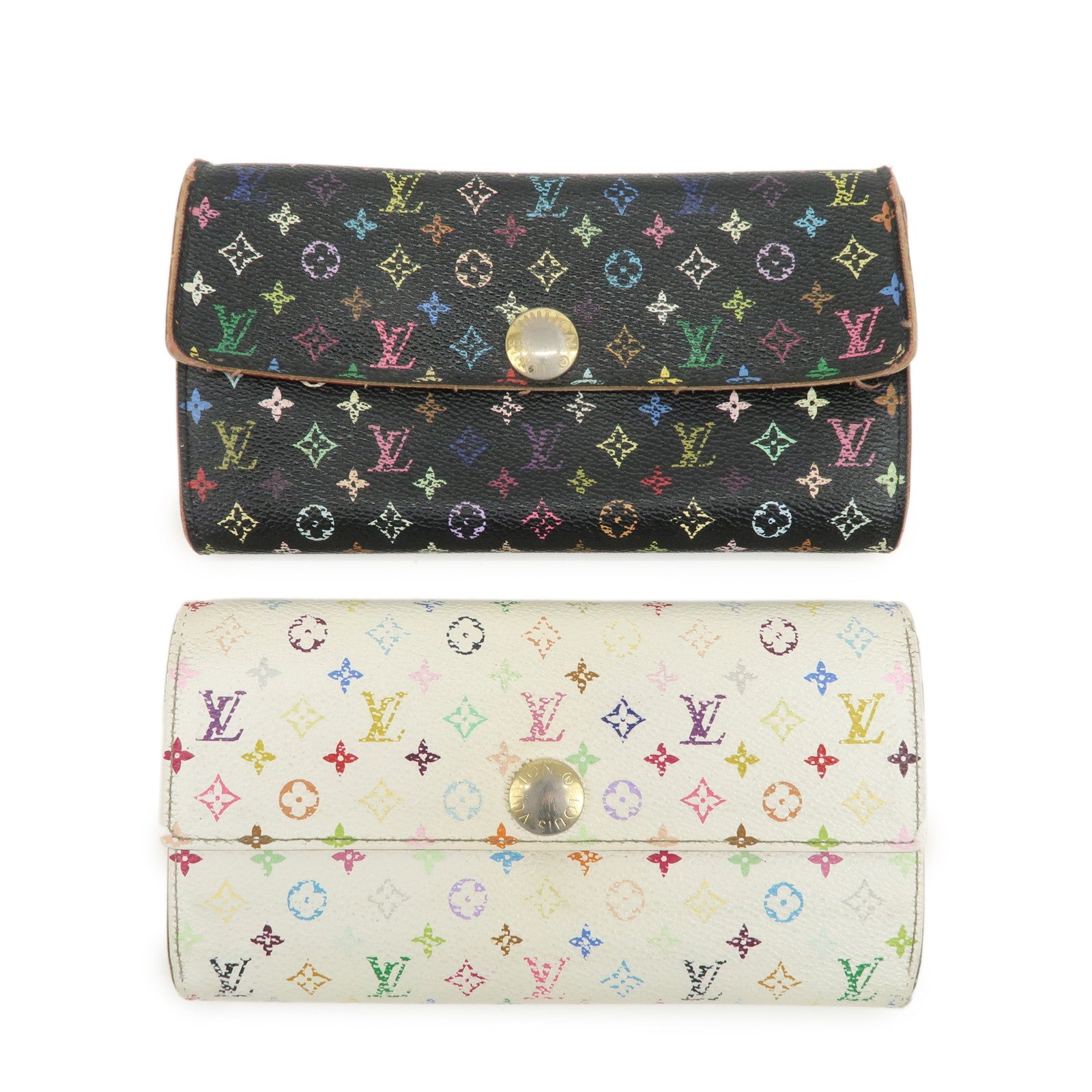 Louis Vuitton Monogram Set of 2 Long Wallets M61734 M60825