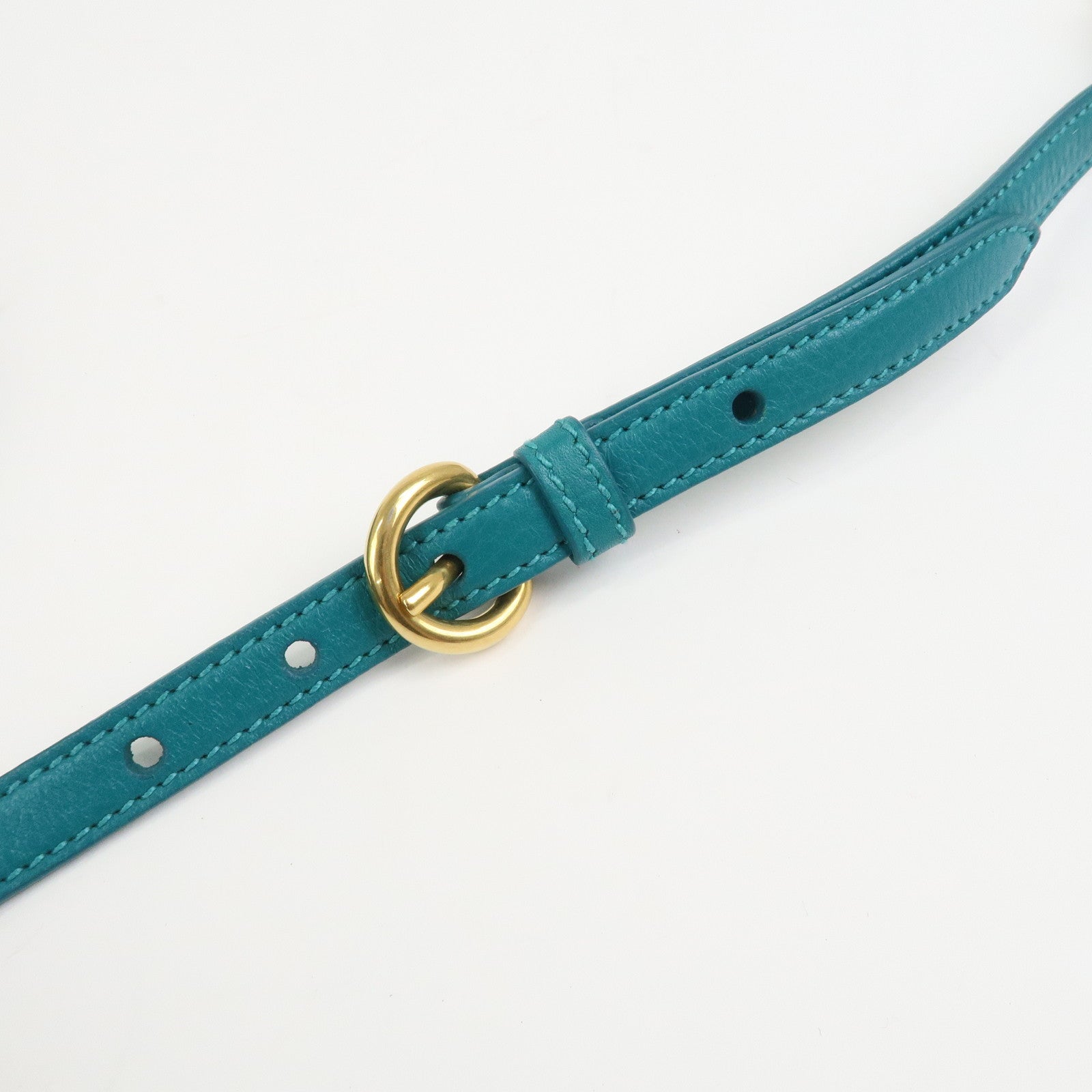 MIU MIU Logo Leather Shoulder Bag Hand Bag Green