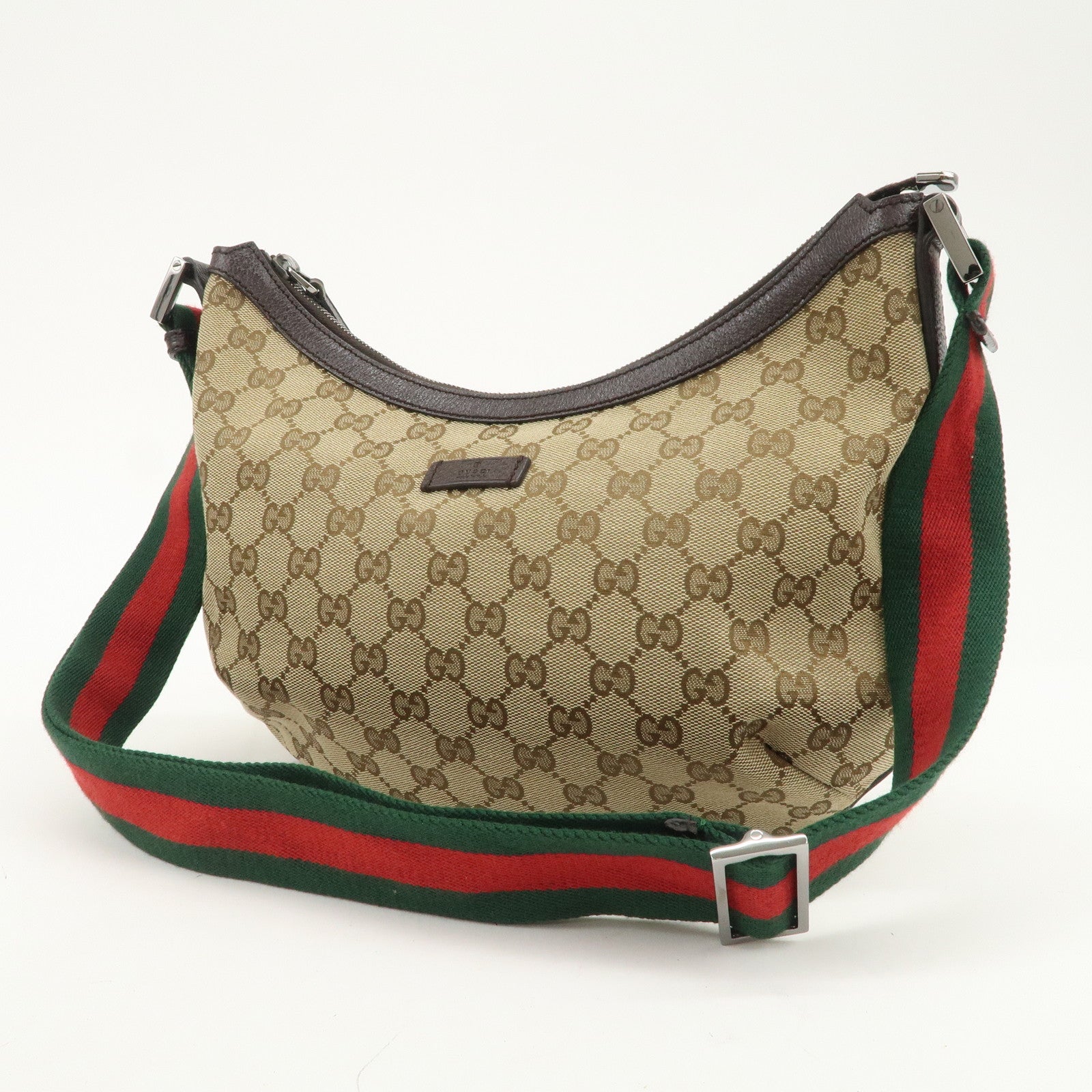 GUCCI Sherry GG Canvas Leather Shoulder Bag Crossbody Bag 181092