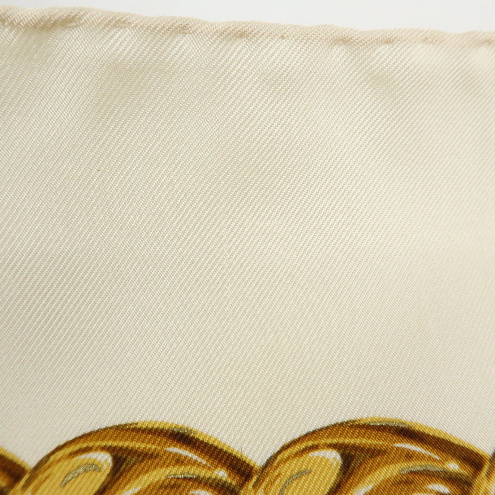 CHANEL Silk 100% Scarf Chain Medal Motif Beige Gold