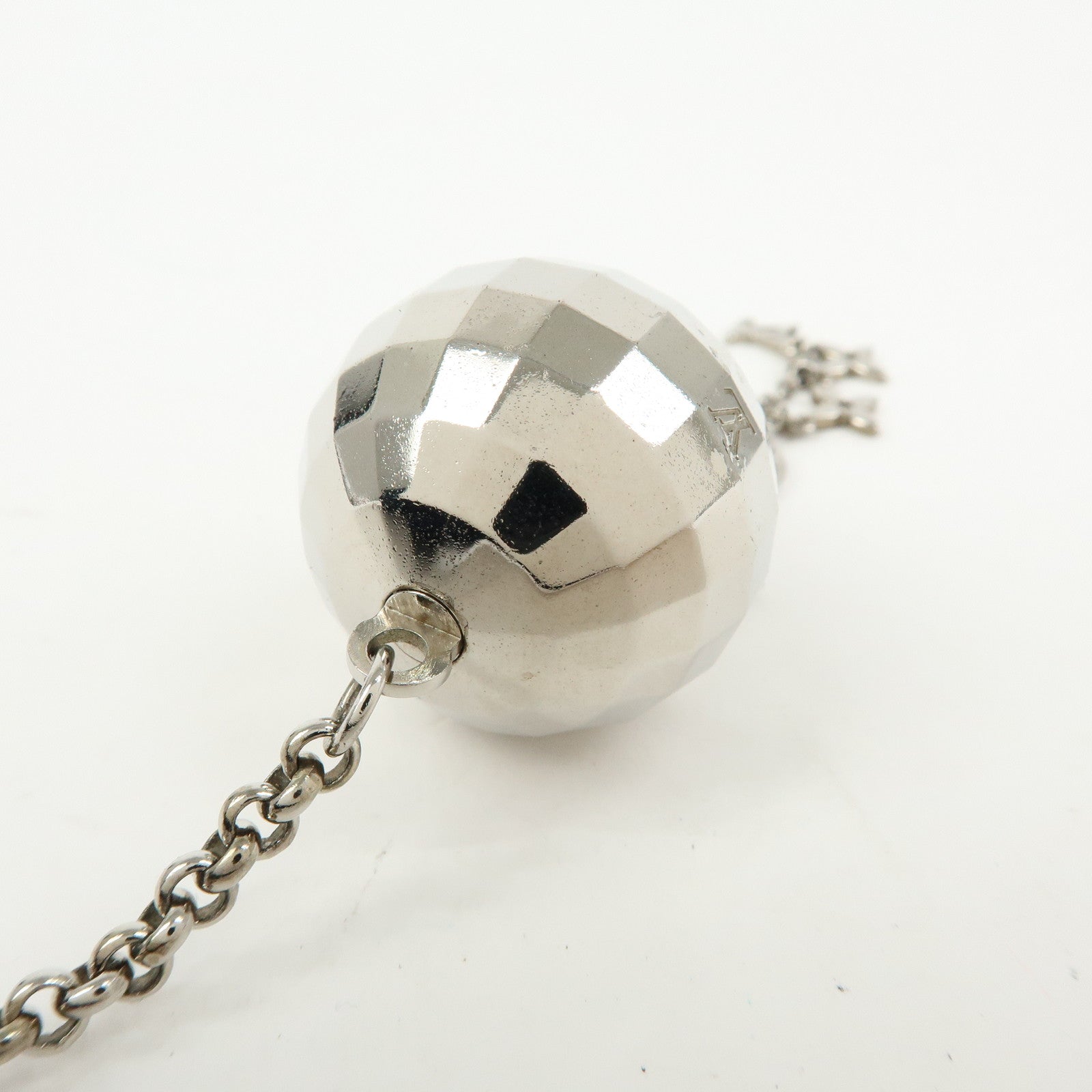 Louis Vuitton Porte Cles Glitter Bag Charm Key Chain Silver M65378