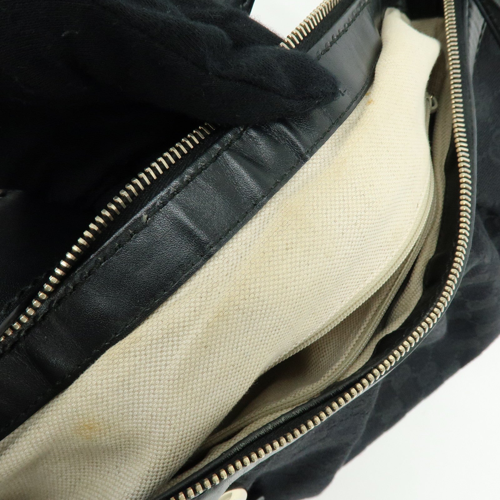 GUCCI Sukey GG Canvas Leather Shoulder Bag Black 232955