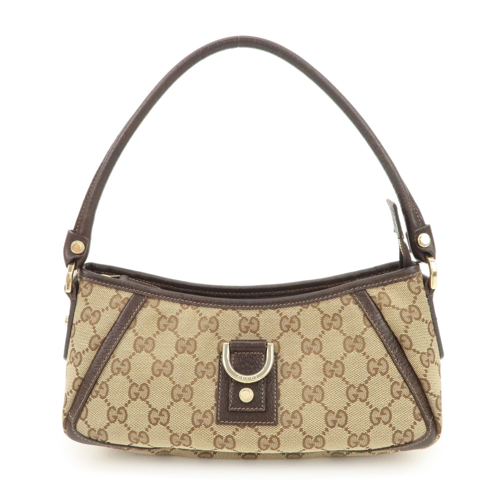 GUCCI Abbey GG Canvas Leather Shoulder Bag Hand Bag Beige 130939