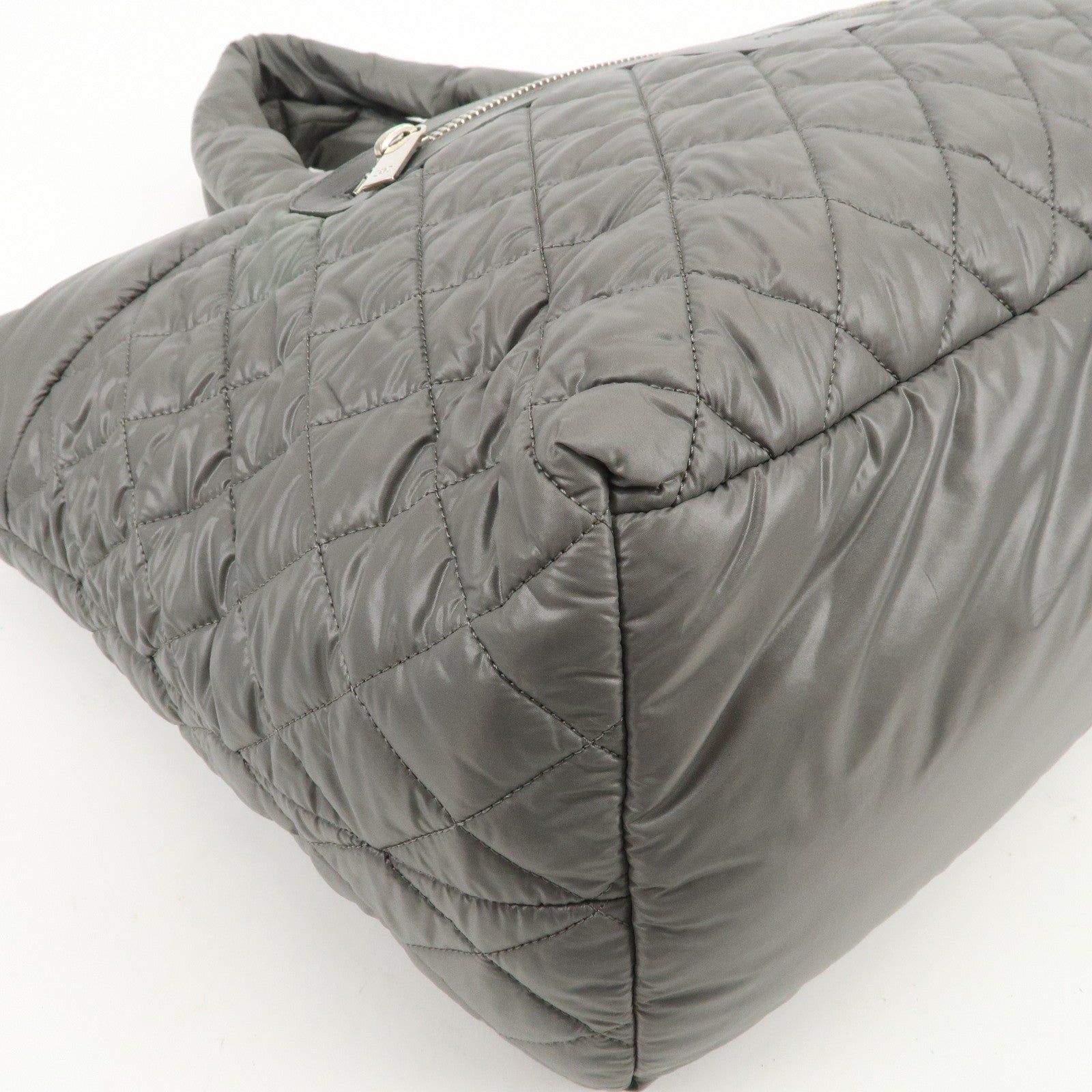 CHANEL COCO Cocoon Nylon Leather Medium Tote Bag Hand Bag A48611