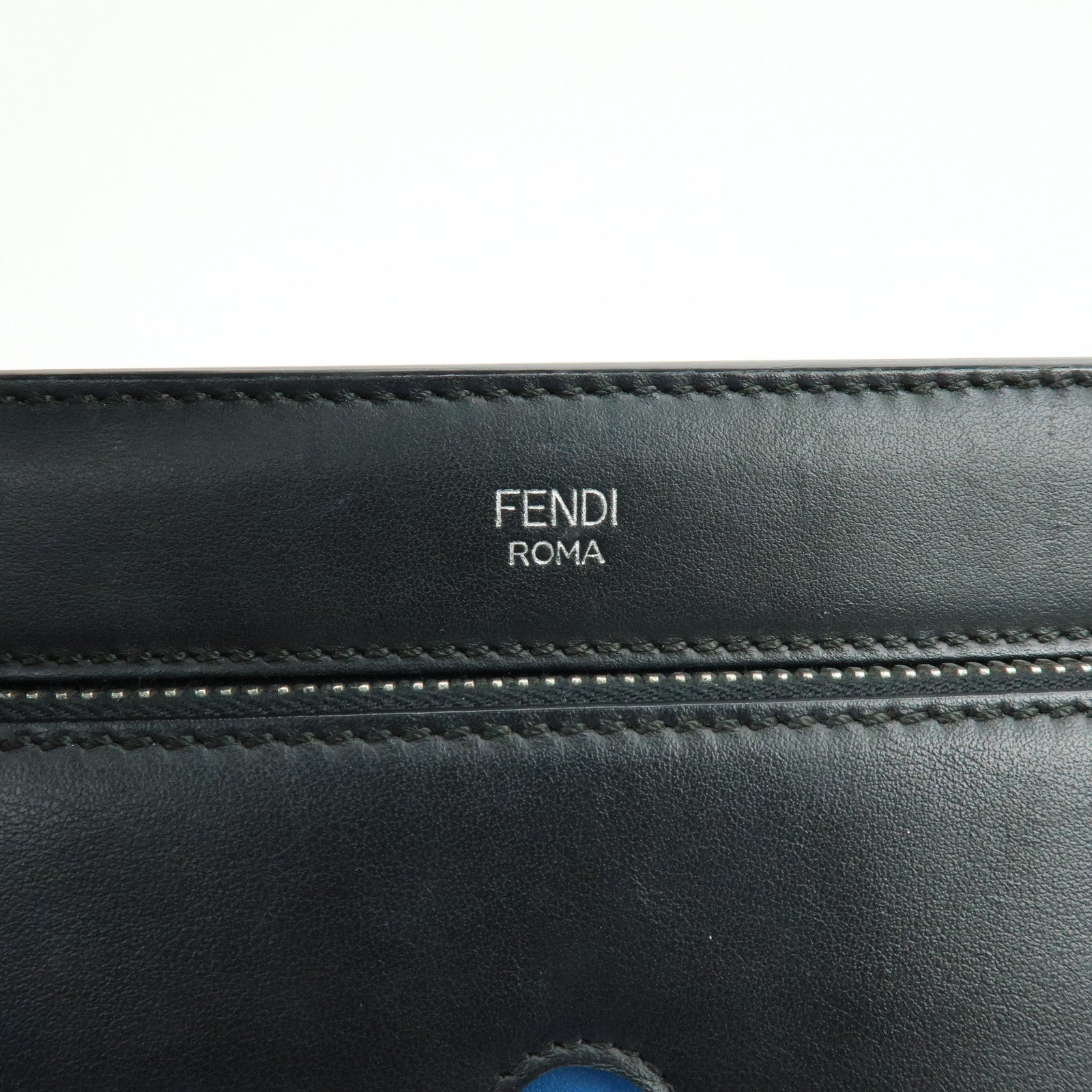 FENDI Dotcom Leather 2WAY Bag Hand Bag Shoulder Bag Black 8BN293