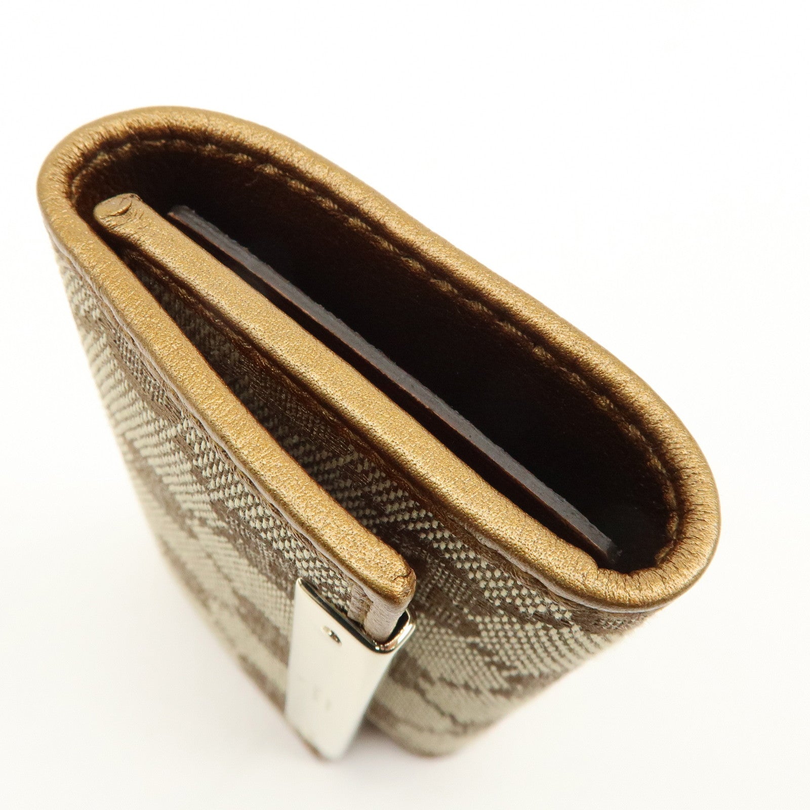 GUCCI GG Canvas Leather 6 Ring Key Case Beige Brown 127048