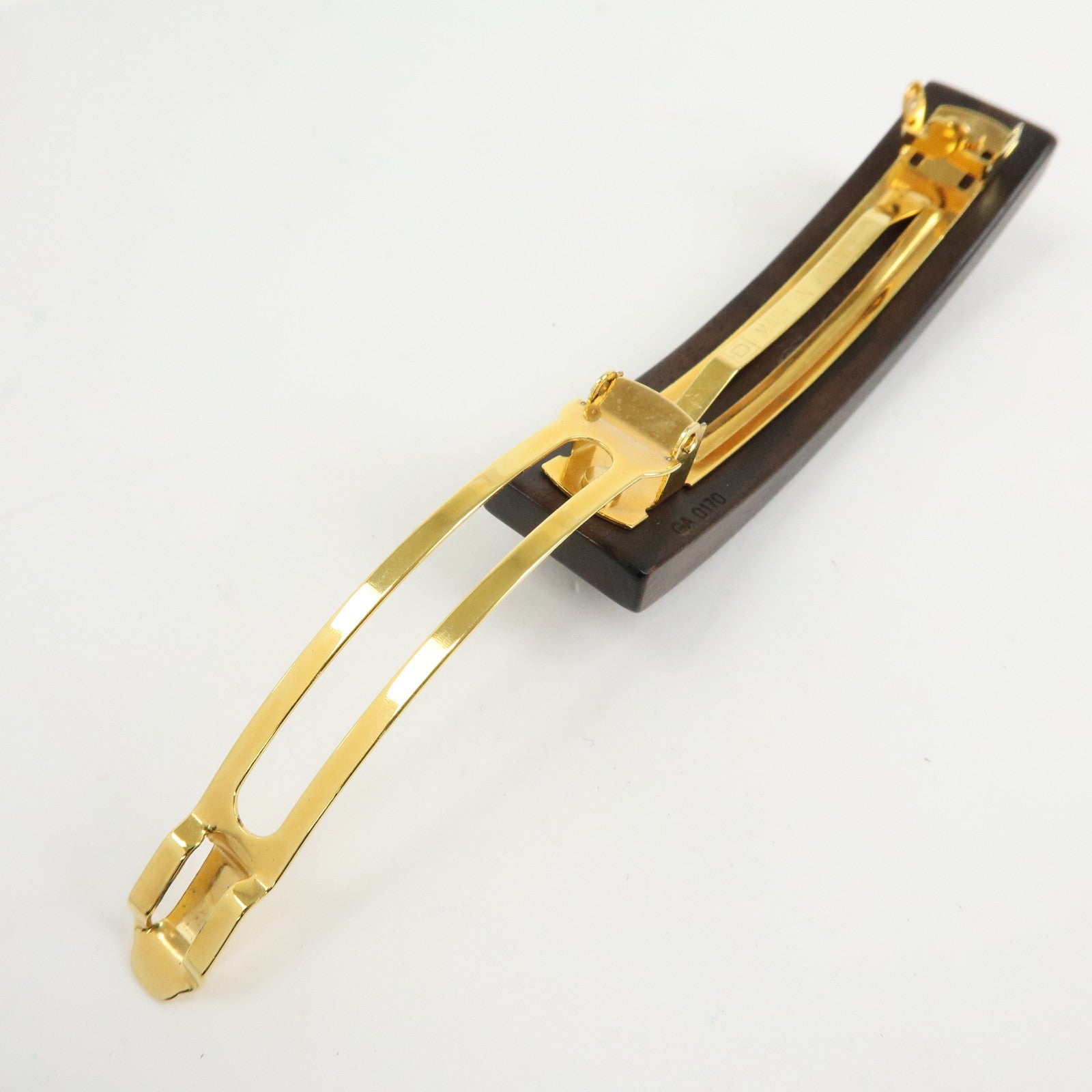 Louis Vuitton Sylvanie Barrette Wooden Hair Accessory Brown M65181