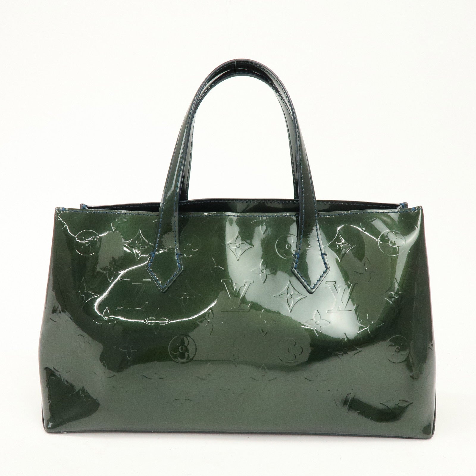 Louis Vuitton Monogram Vernis Wilshire PM Hand Bag Bleu Nuit M93684