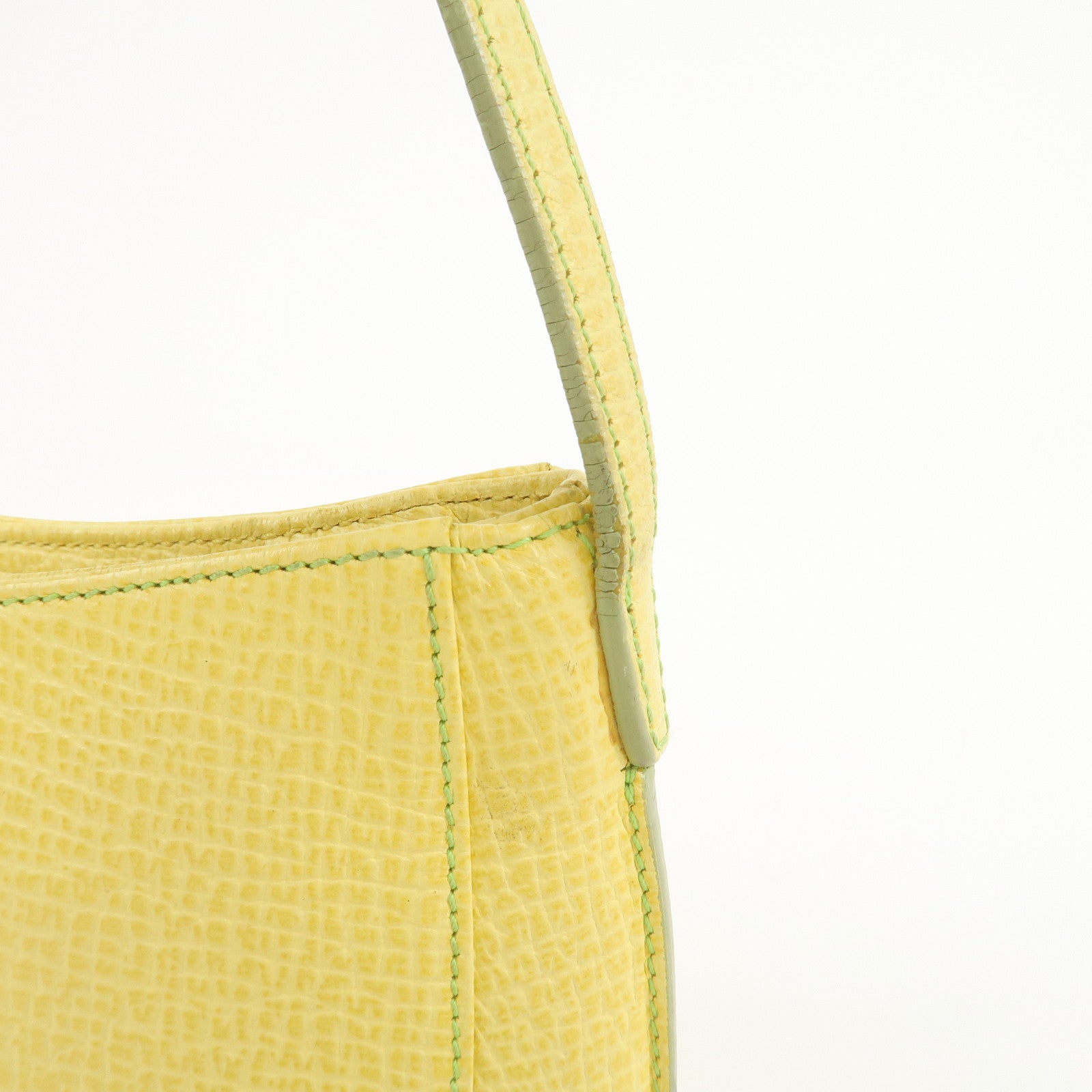 LOEWE Embossed Leather Hand Bag Shoulder Bag Yellow L21
