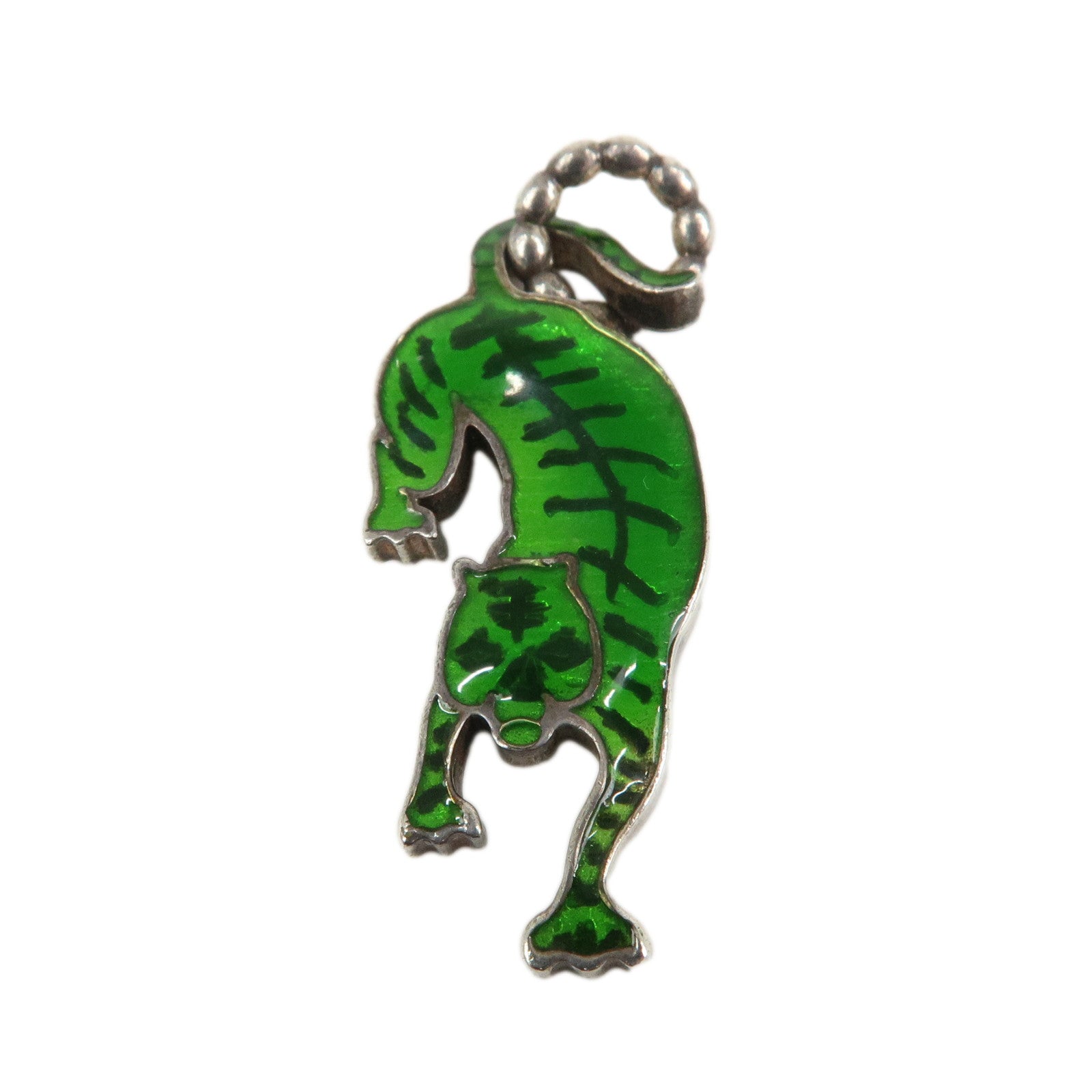GUCCI Tiger Motif Pendant Top SV925 Silver Green