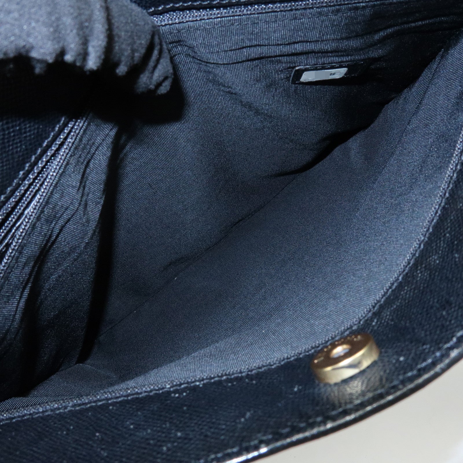 CHANEL Calf Skin Tote Bag Shoulder Bag Black