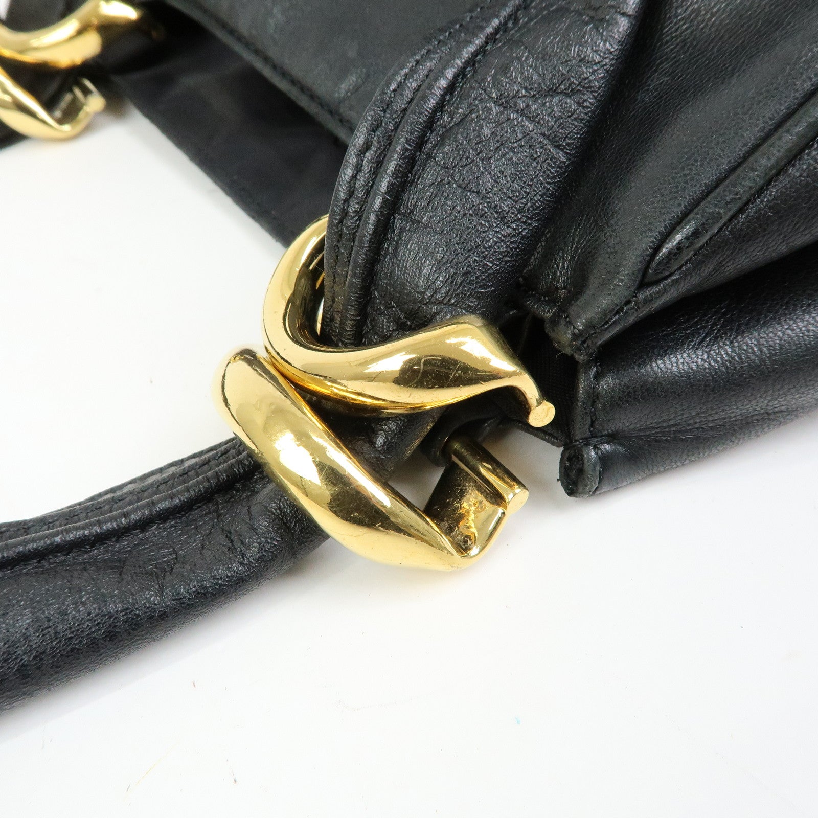 LOEWE Anagram Nappa Leather Hand Bag Shoulder Bag Black