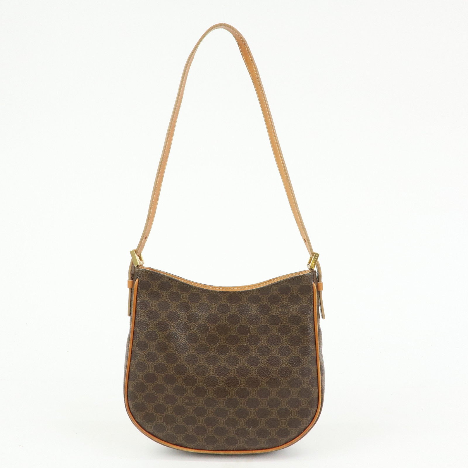 CELINE Macadam PVC Leather Shoulder Bag Hand Bag Brown