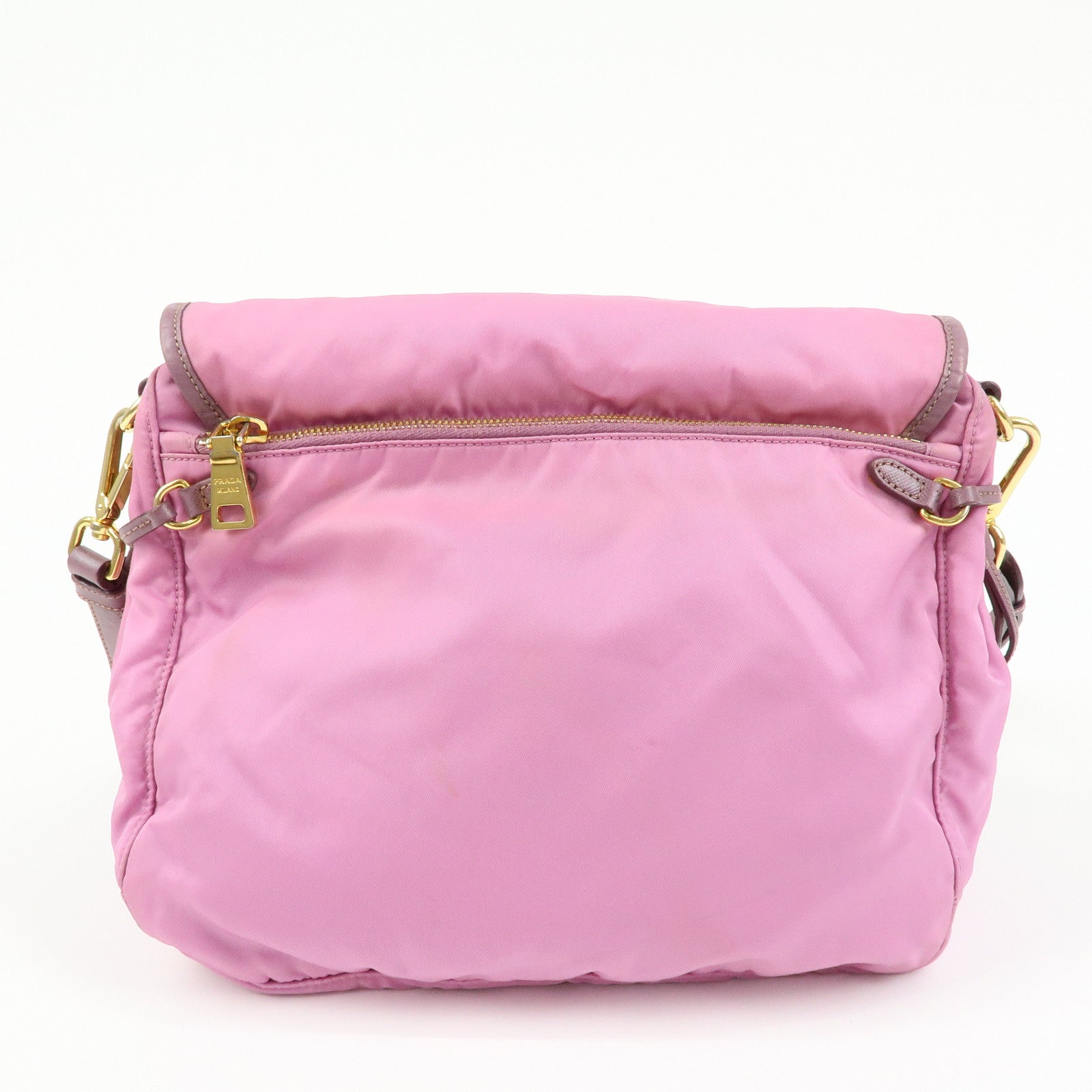 PRADA Nylon Saffiano Leather Shoulder Bag Crossbody Bag Purple