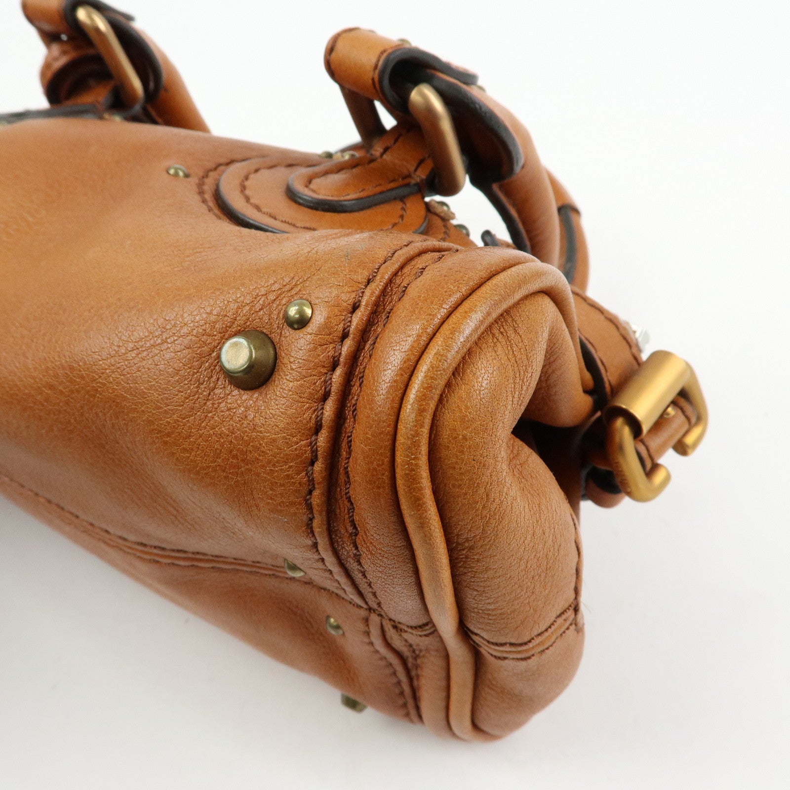 Chloe Paddington Leather Mini Hand Bag Boston Bag Brown