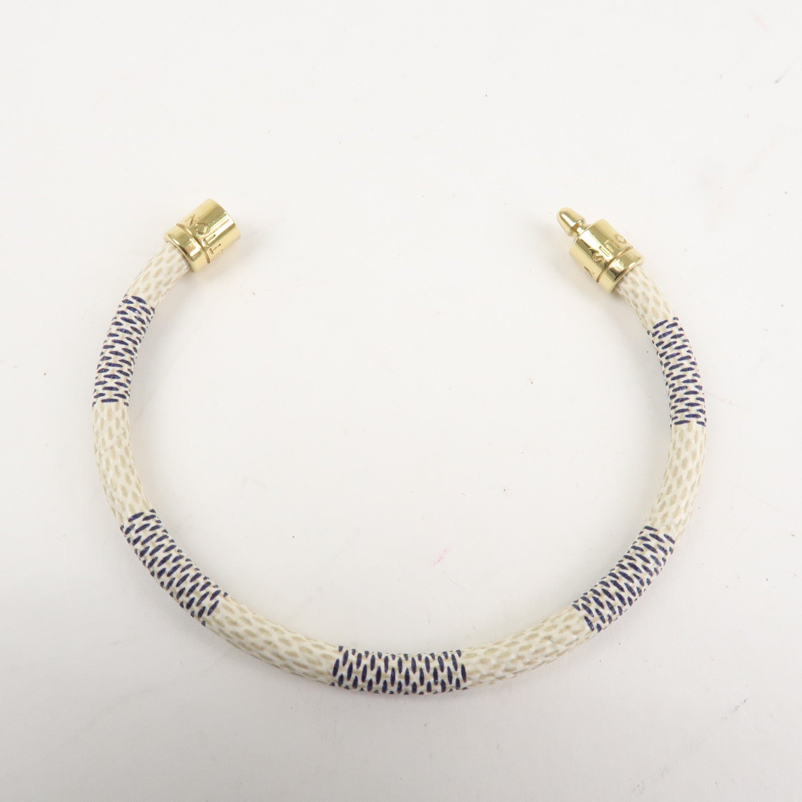 Louis Vuitton Damier Azur Canvas Bracelet Keep It Ivory M6607E Used