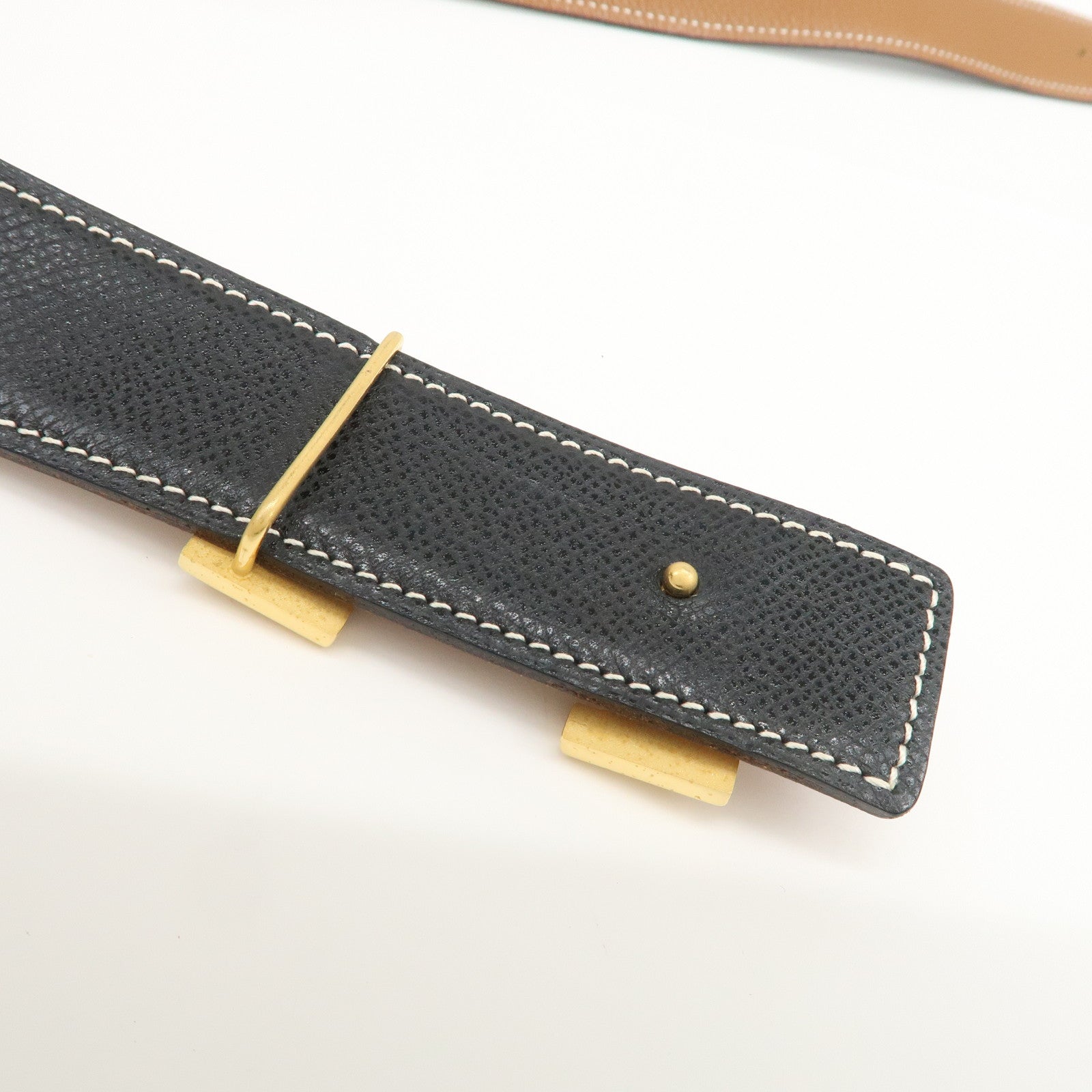 HERMES H Buckle Reversible Constance Leather Belt F Stamped