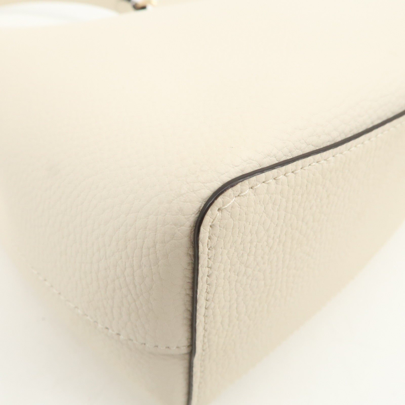 COACH Leather 2Way Bag Hand Bag Shoulder Bag White