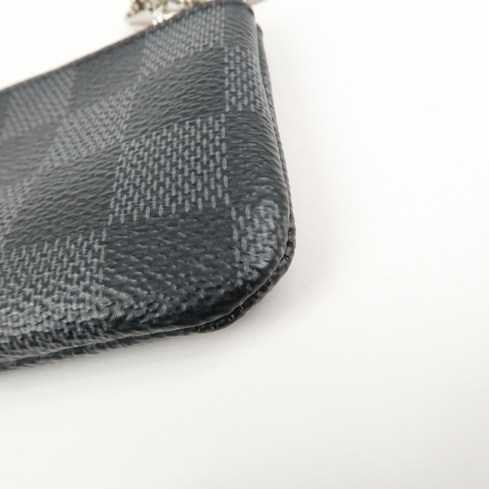 Louis Vuitton Damier Graphite Pochette Cles Coin Case Black N60155
