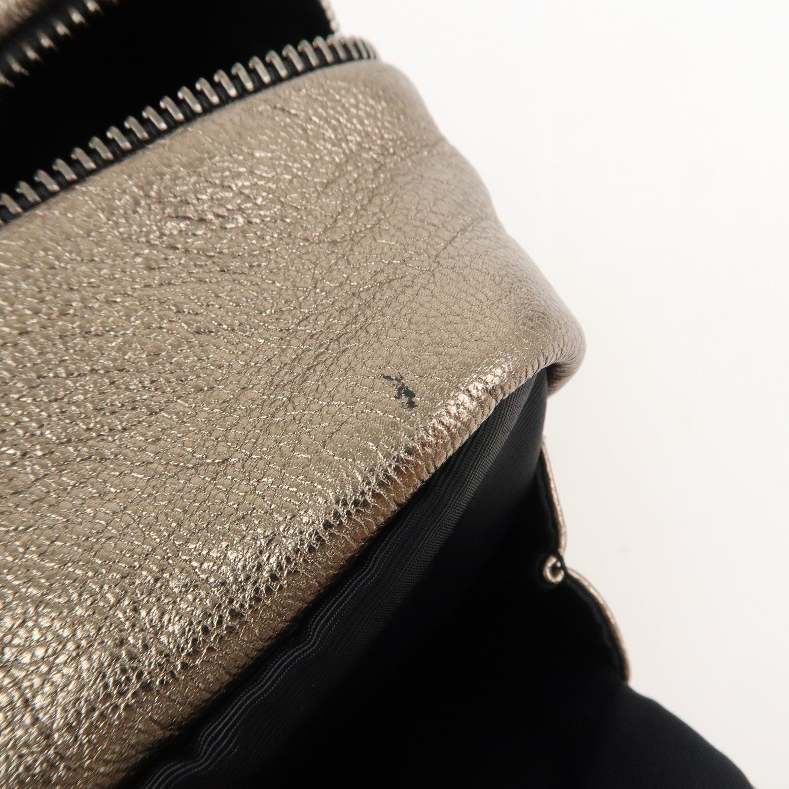 LOEWE Rola 26 Calf Skin Hand Bag Boston Bag Gold Black