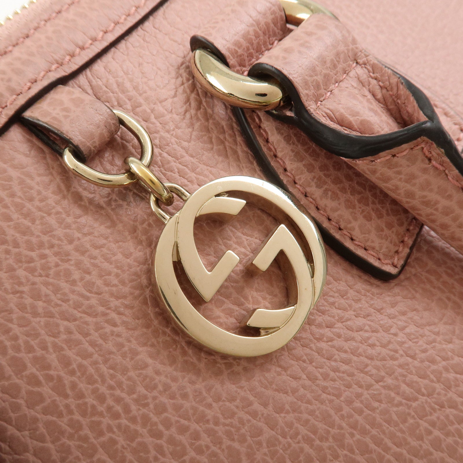 GUCCI Interlocking G Leather 2Way Hand Bag Shoulder Bag Pink 449659