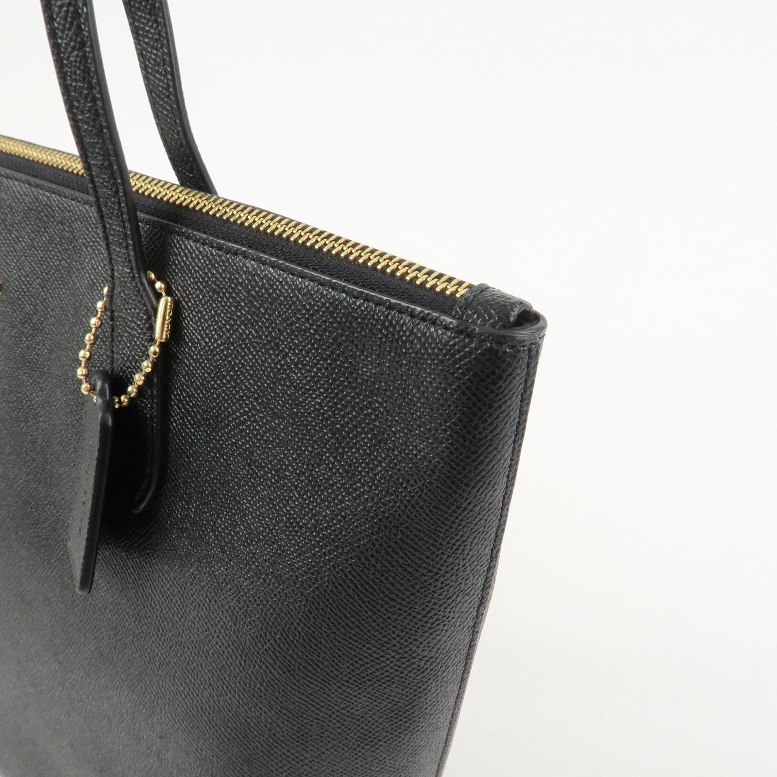 COACH Leather Tote Bag Shoulder Bag Black