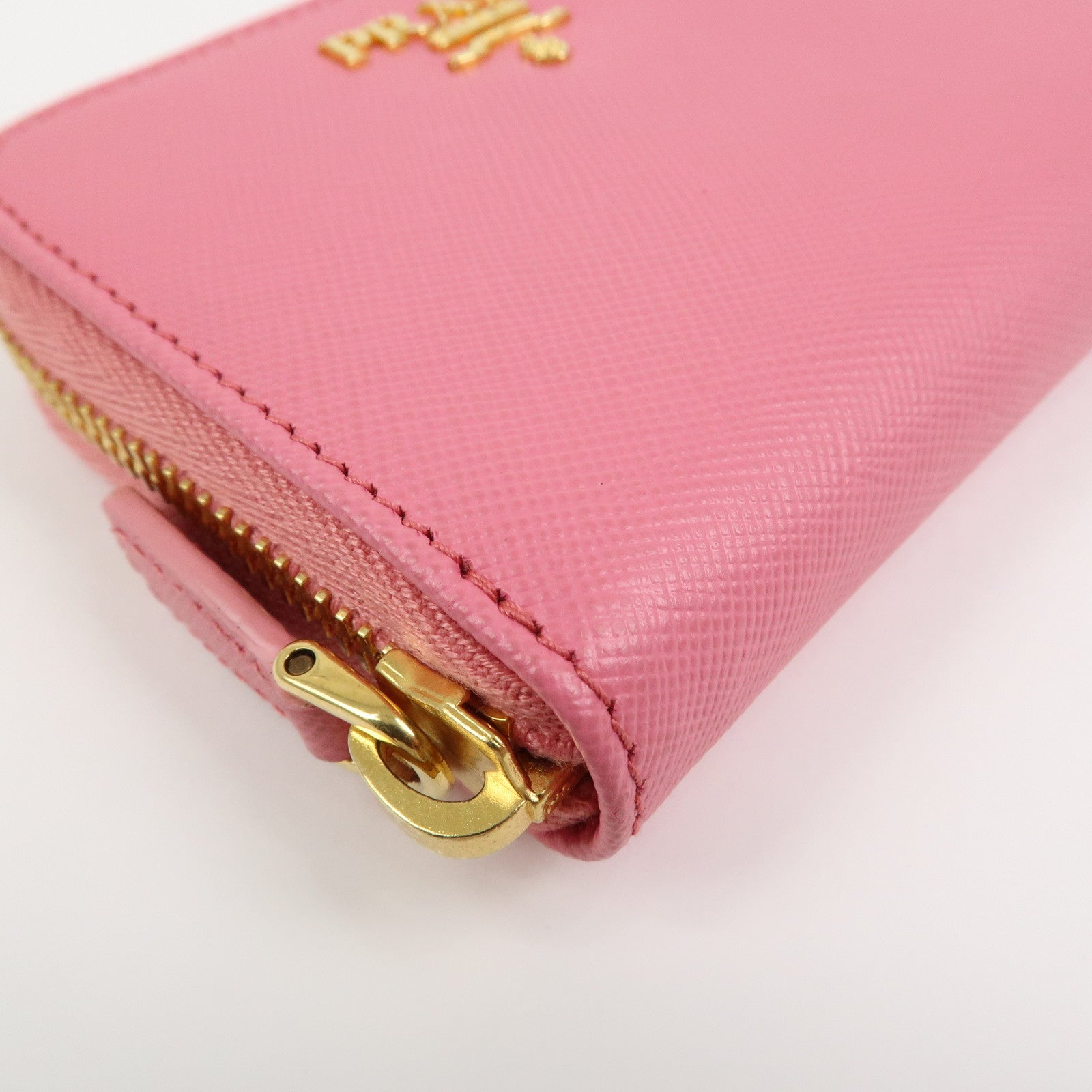 PRADA Triangle Logo Saffiano Leather Coin Case Coin Purse 1M0268