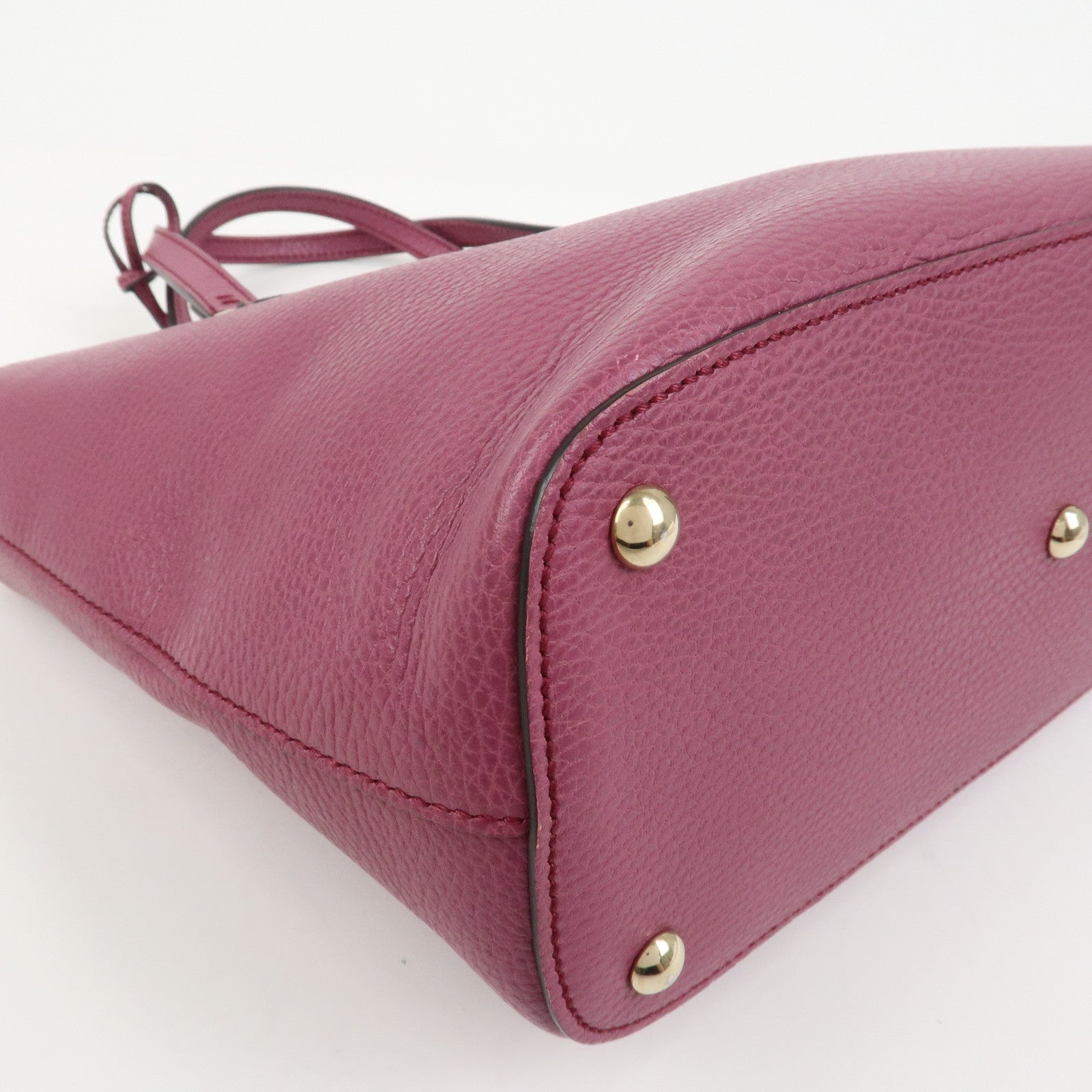 GUCCI Interlocking G Leather Tote Bag Shoulder Bag Purple 388561