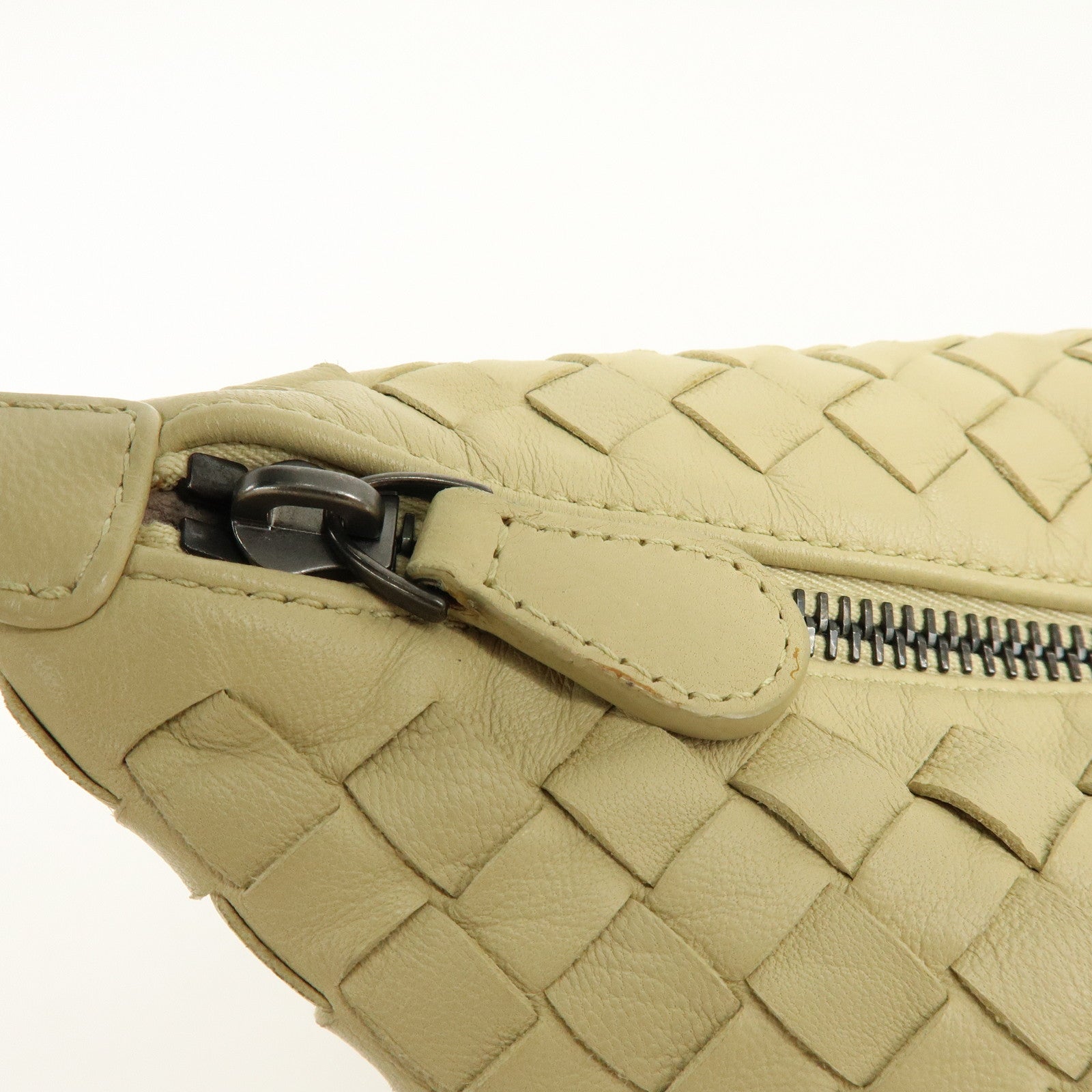 BOTTEGA VENETA Hobo Intrecciato Leather Shoulder Bag Beige 239988