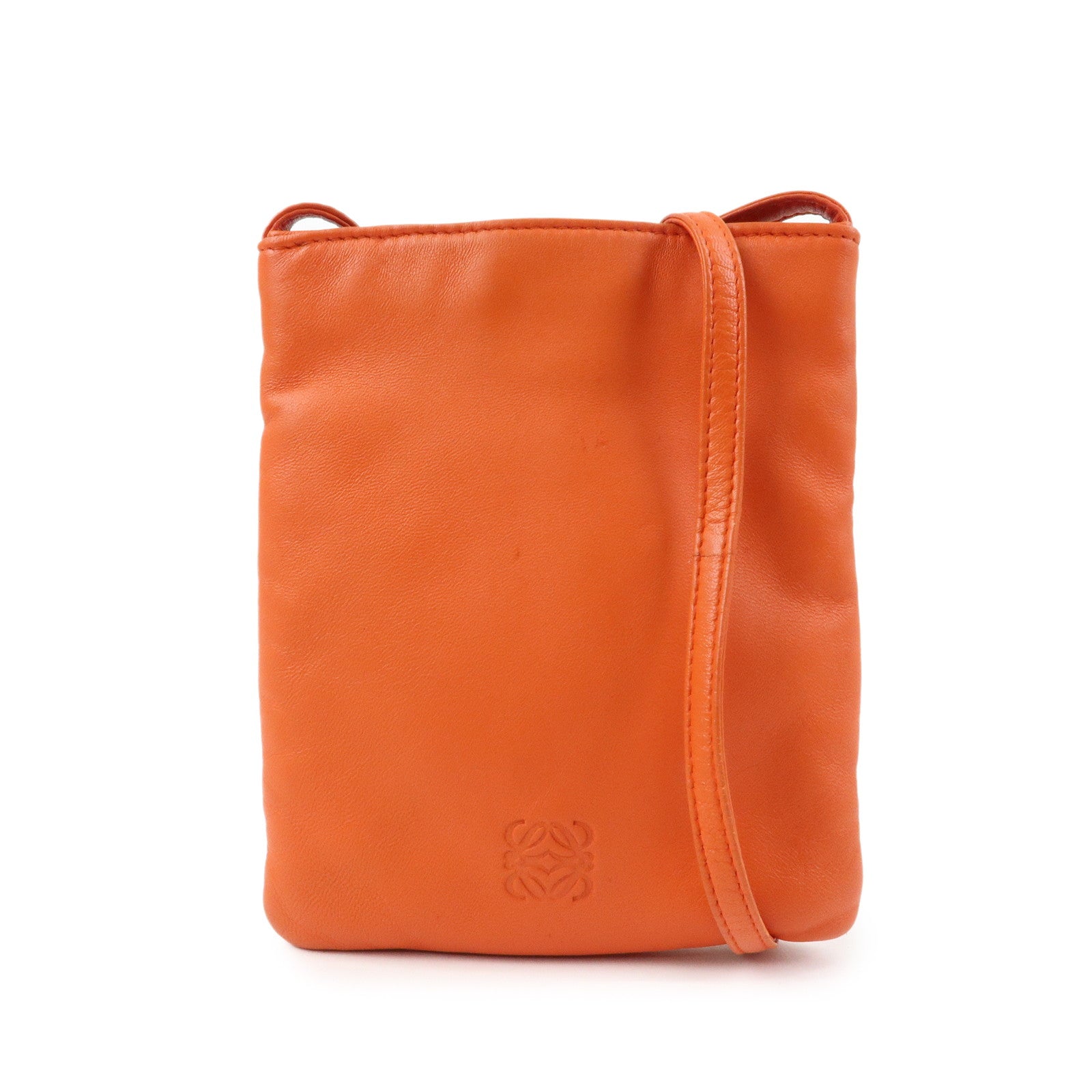 LOEWE Anagram Nappa Leather Mini Shoulder Crossbody Bag Orange