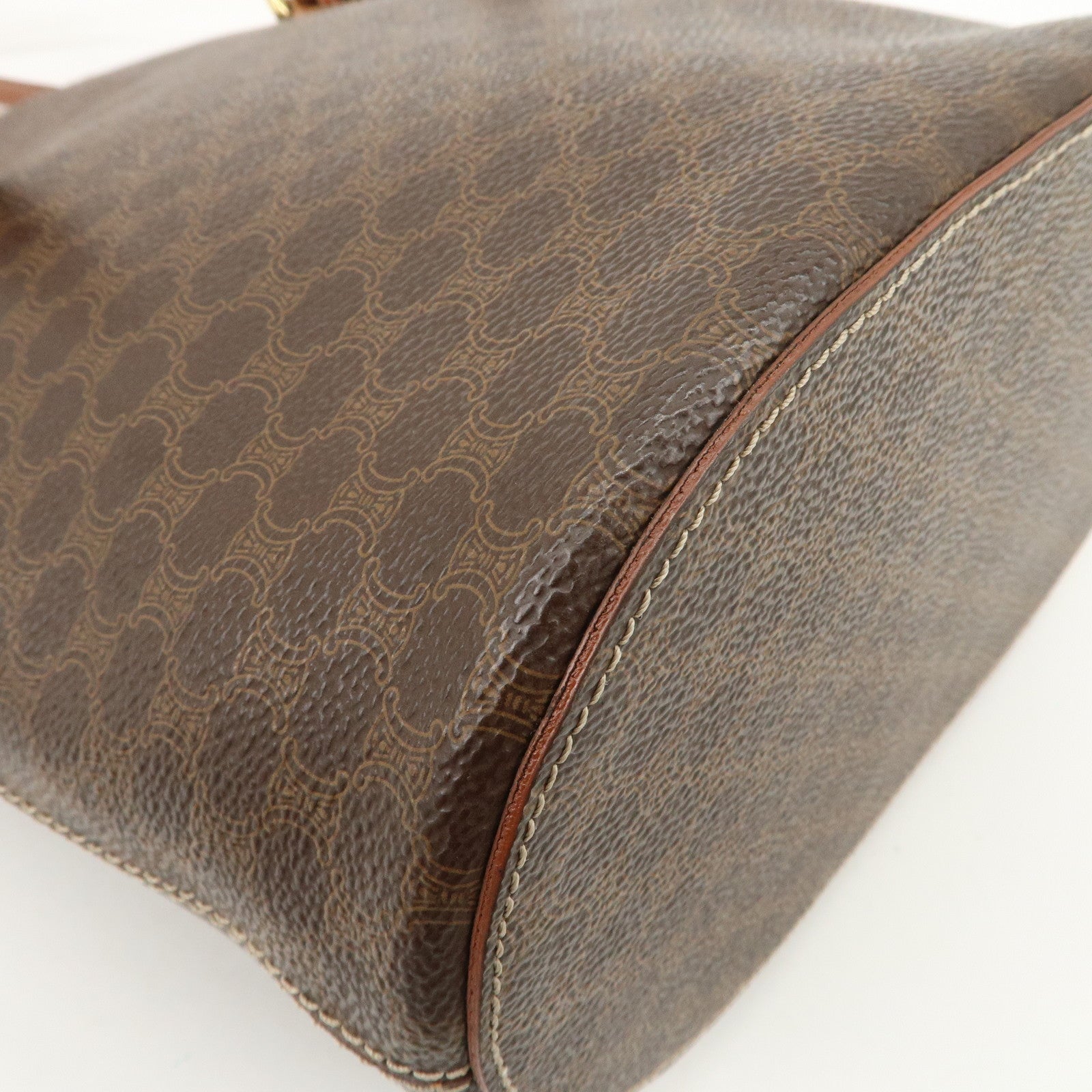 CELINE Macadam PVC Leather Tote Bag Shoulder Bag Brown