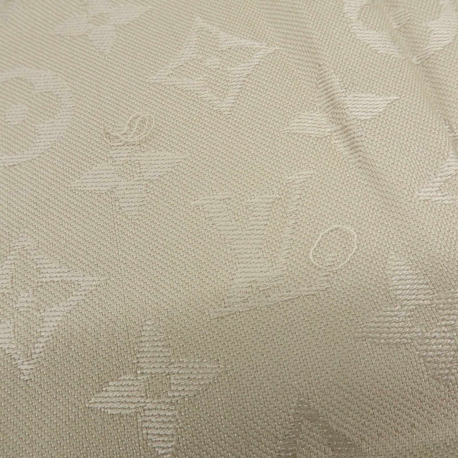 Louis Vuitton Monogram Classic Shawl Silk Wool Scarf Greige M96983