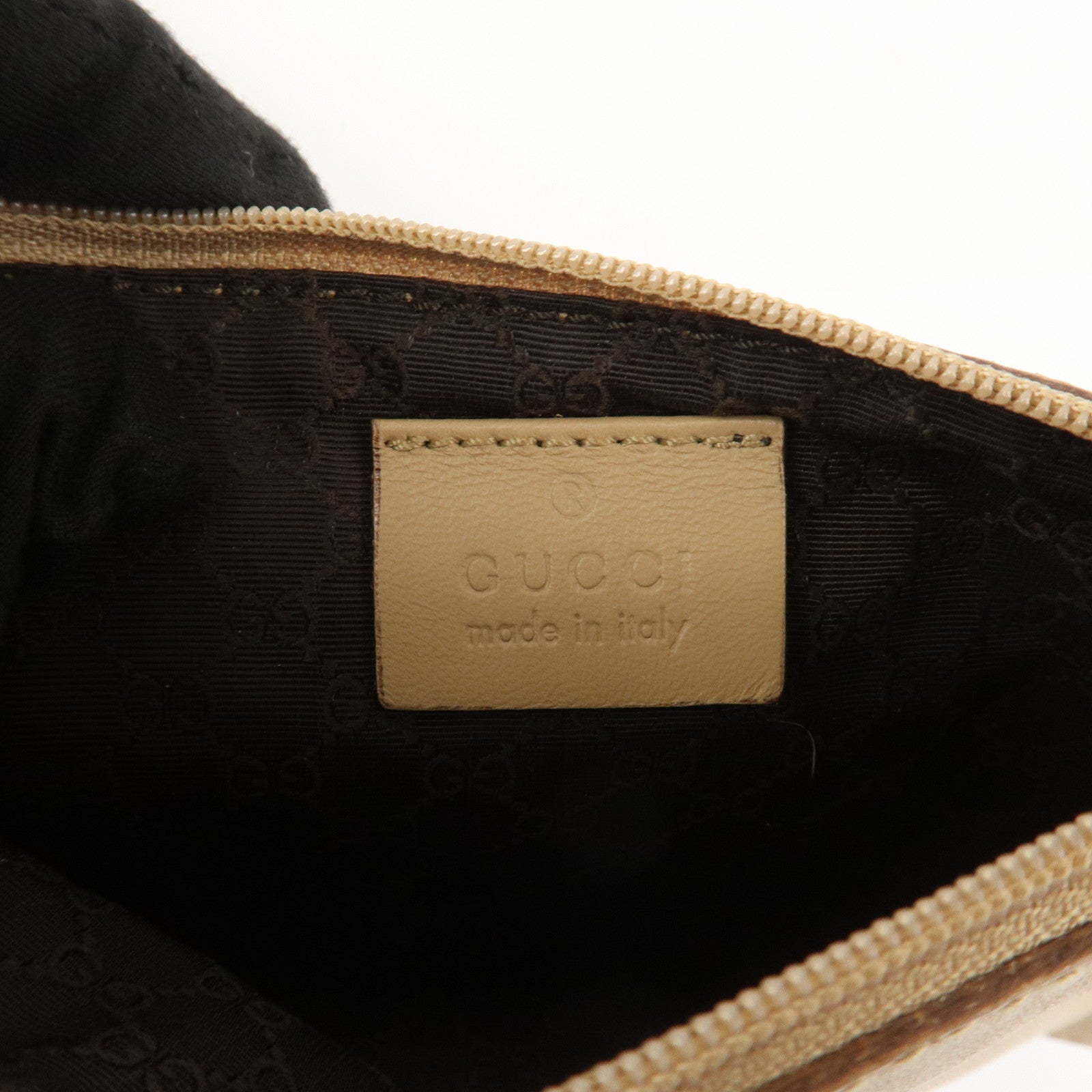 GUCCI Jackie Leather Shoulder Bag Hand Bag Beige 01719