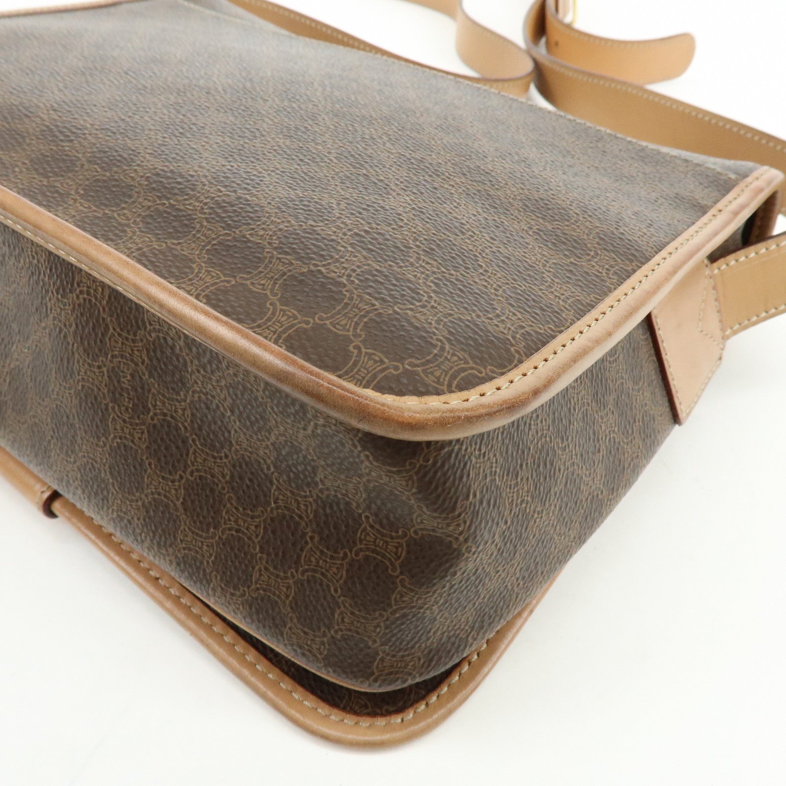 CELINE Macadam PVC Leather Shoulder Bag Crossbody Bag Brown