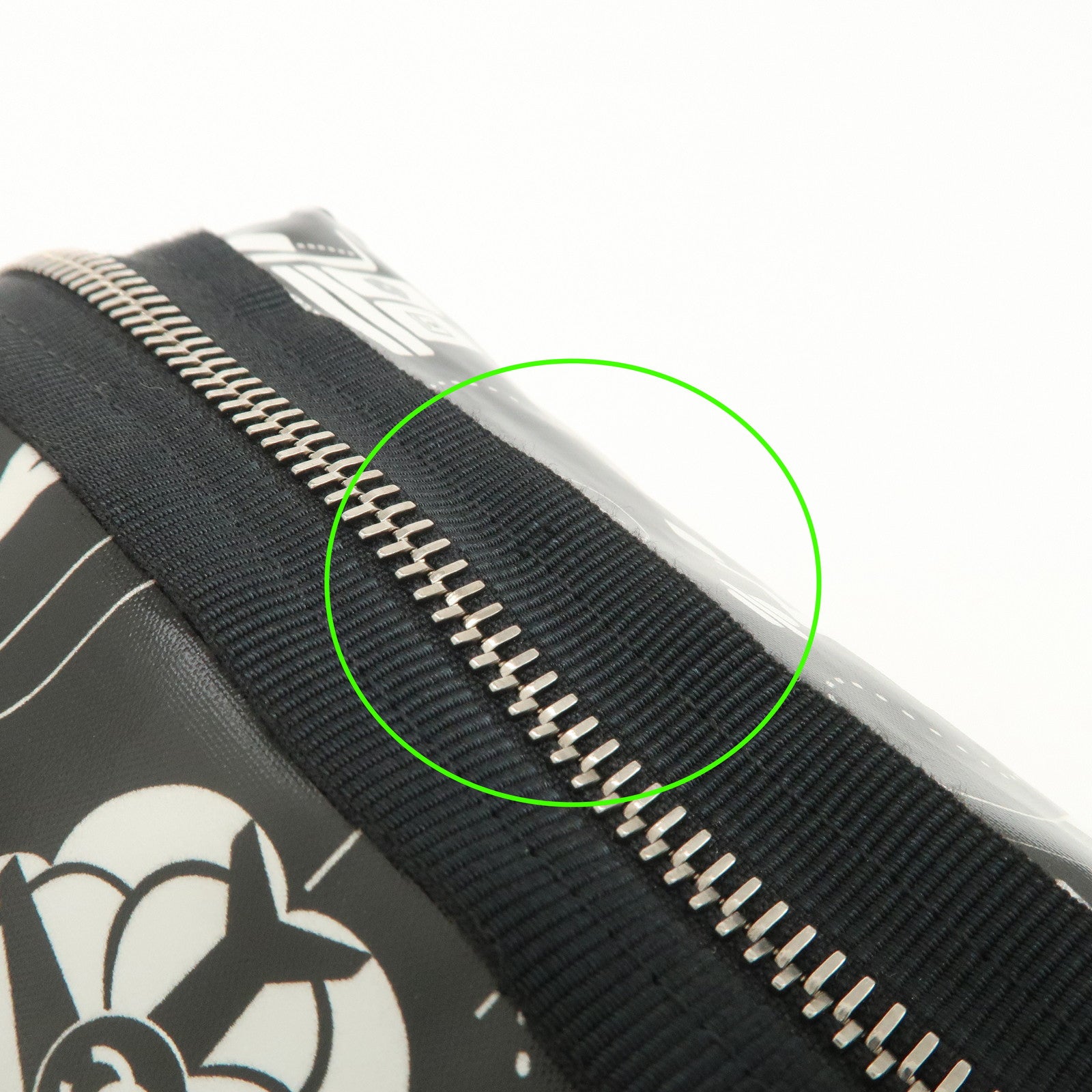 CHANEL Airline Nylon Pouch Cosmetic Pouch Black White