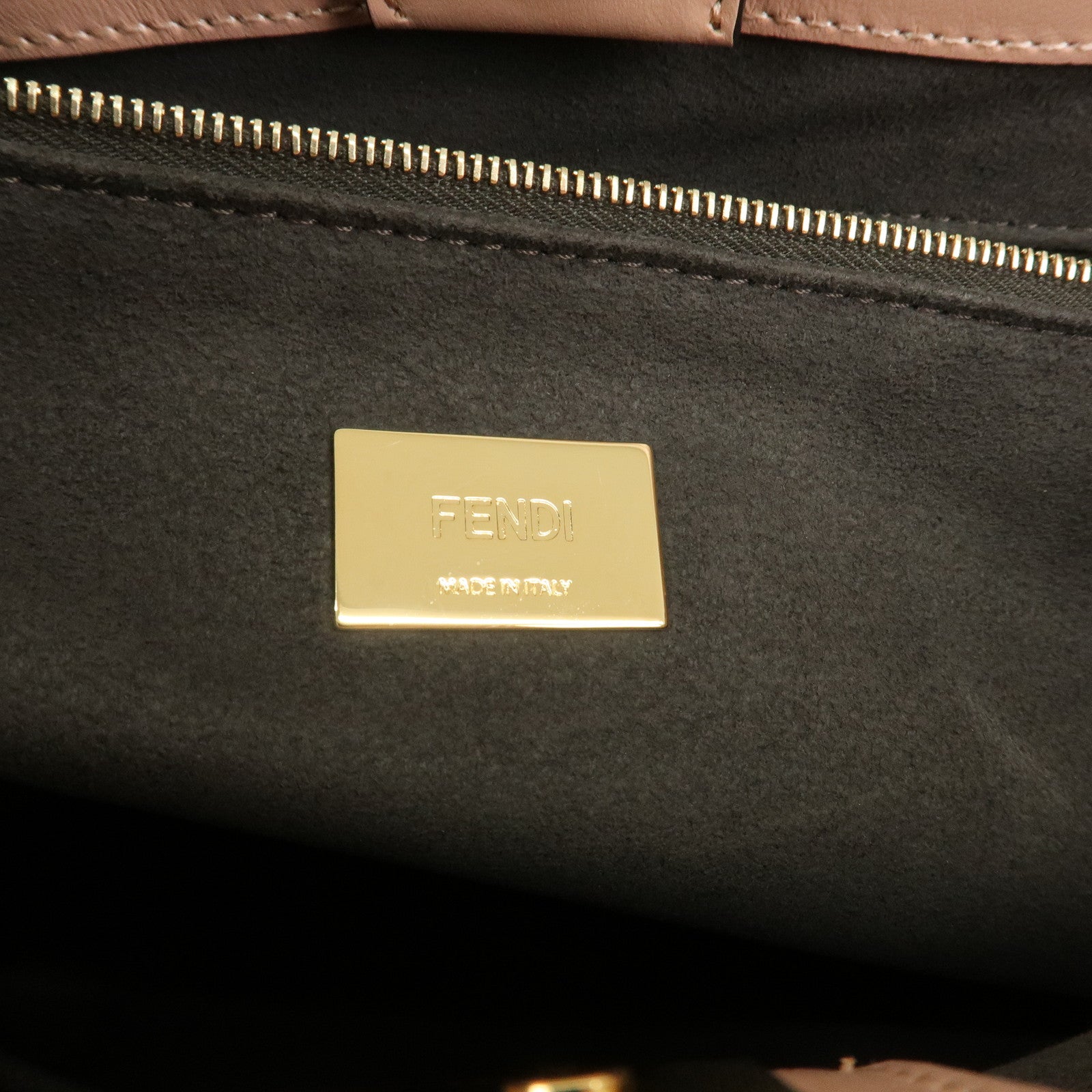 FENDI Leather 2Way FF Tote Small Hand Bag Shoulder Bag Pink 8BH367