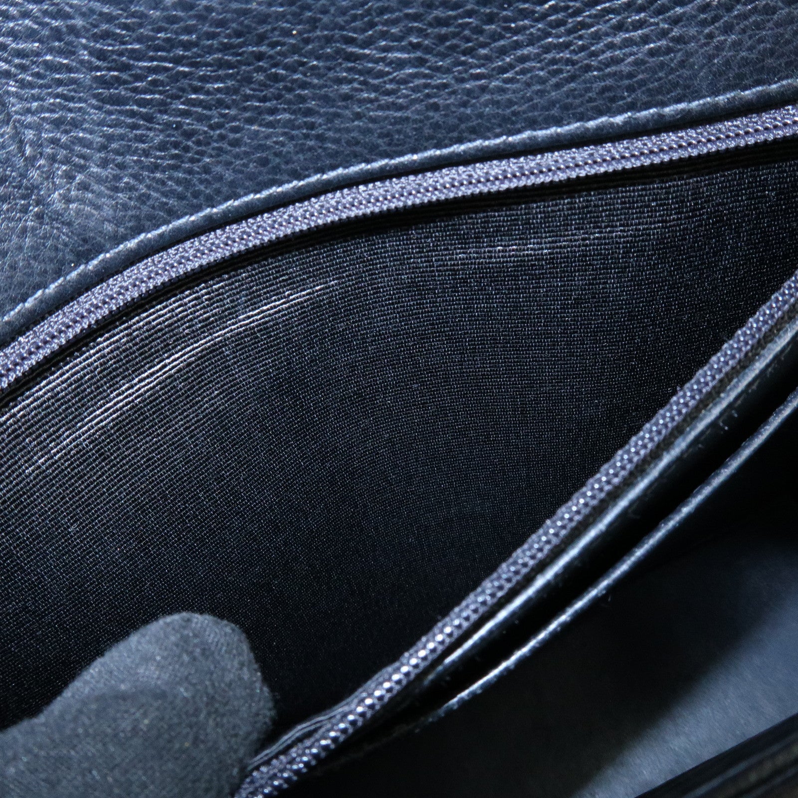 CHANEL Calf Leather Shoulder Bag Black