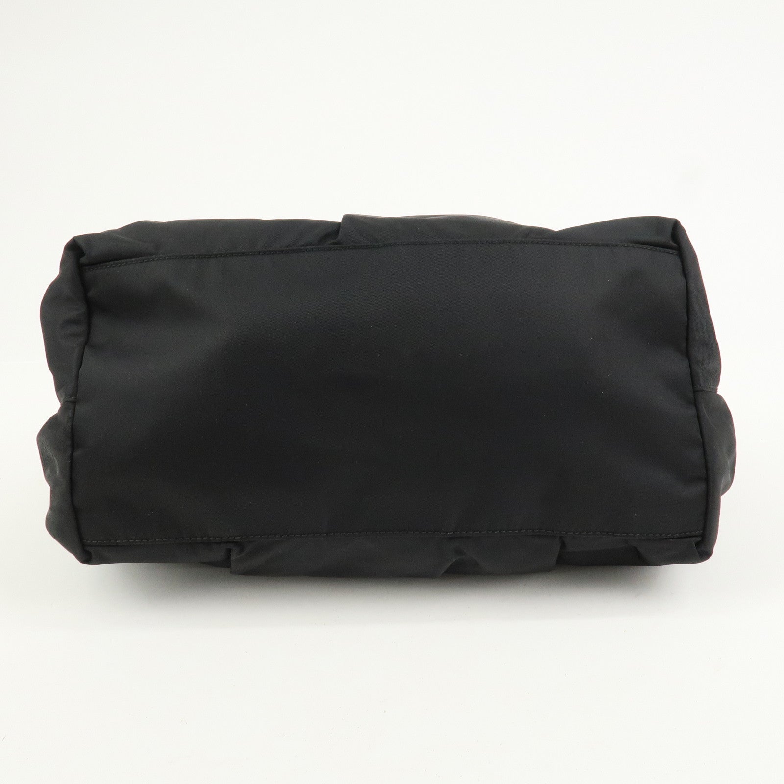 PRADA Logo Nylon Leather 2Way Bag Hand Shoulder Bag Black BN1631