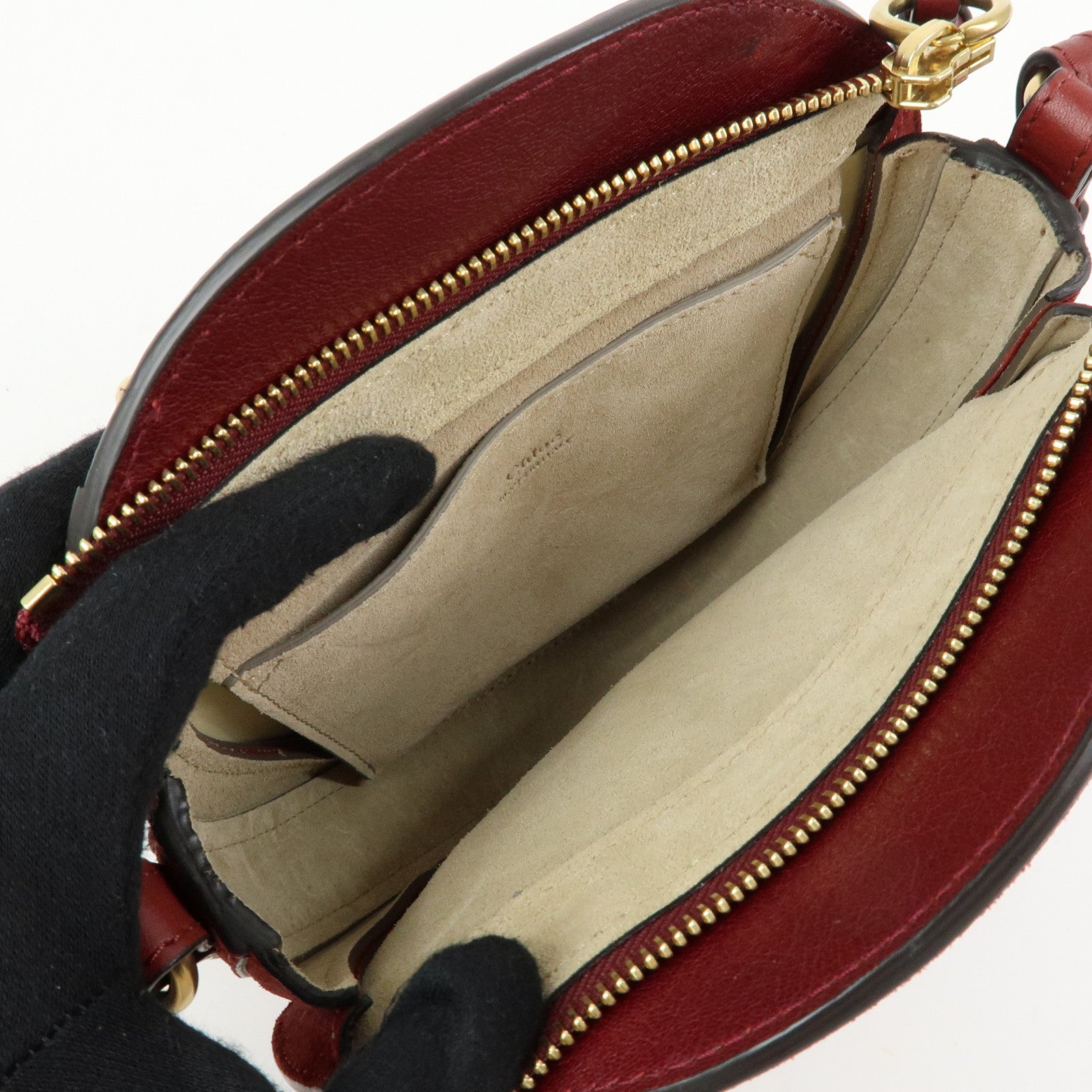 Chloe Pixie Leather Suede 2Way Bag Hand Bag Shoulder Bag Bordeaux