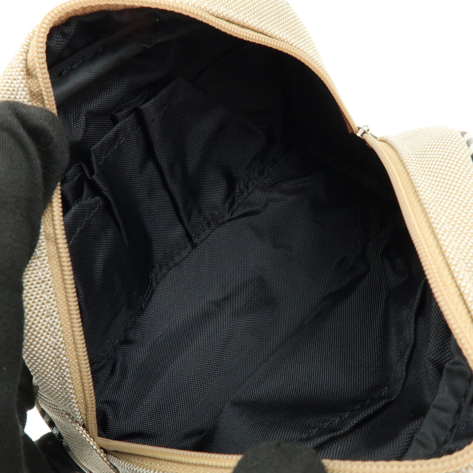 BURBERRY Set of 2 Canvas Pouch Cosmetic Case Beige Navy