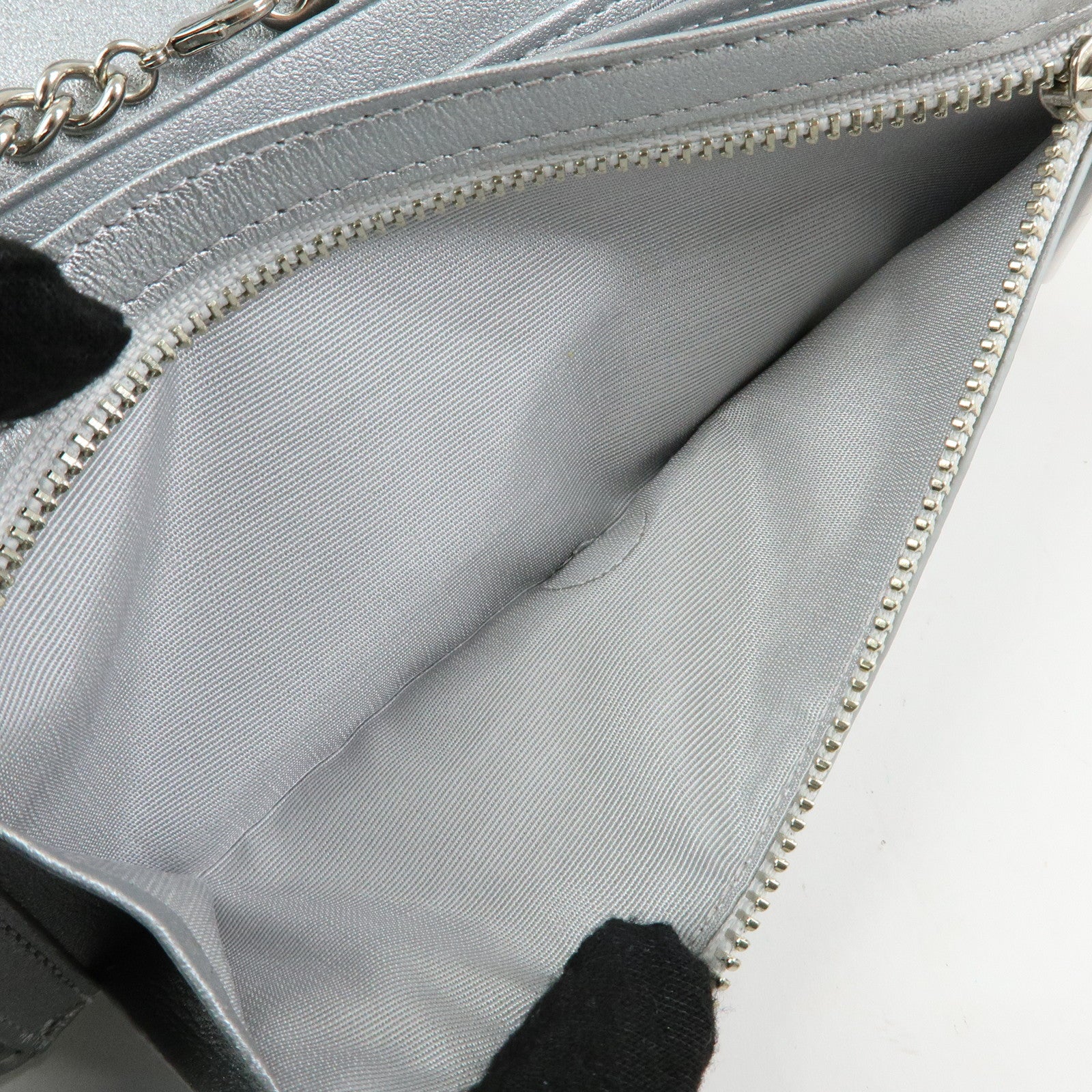 ANTEPRIMA PVC Wire Chain Pearl Hand Bag Long Wallet Silver