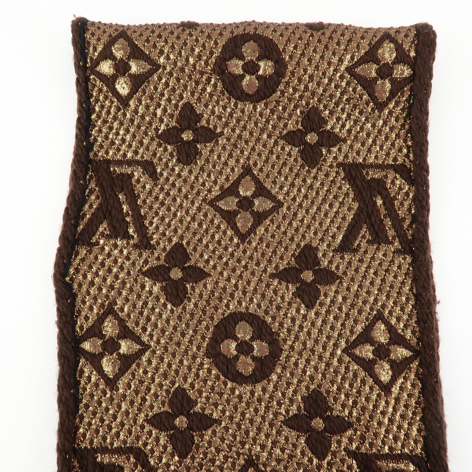 Louis Vuitton Echarpe Logomania Shine Wool Silk Scarf Brown M71383