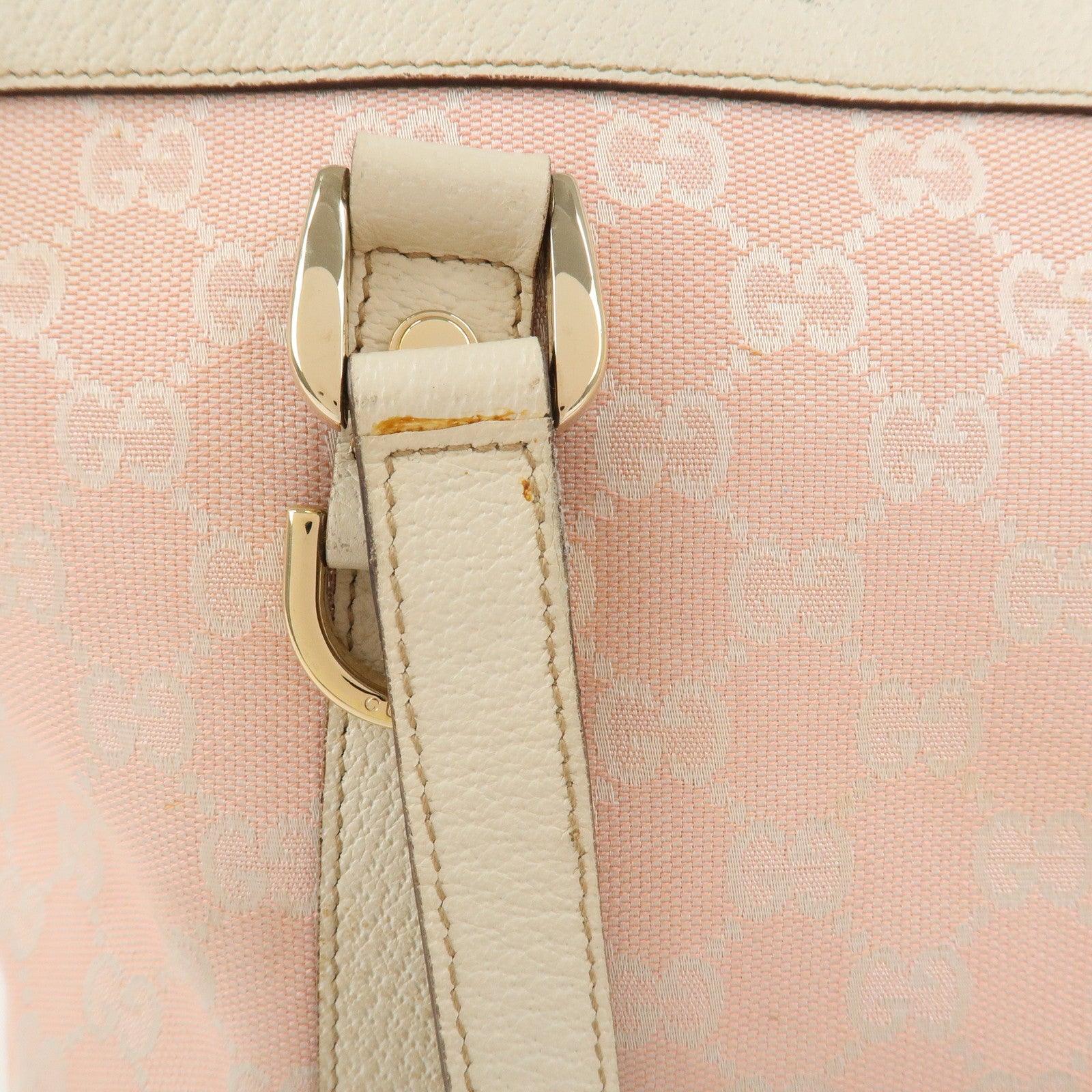 GUCCI Abbey GG Canvas Leather Tote Bag Shoulder Bag Pink 141470