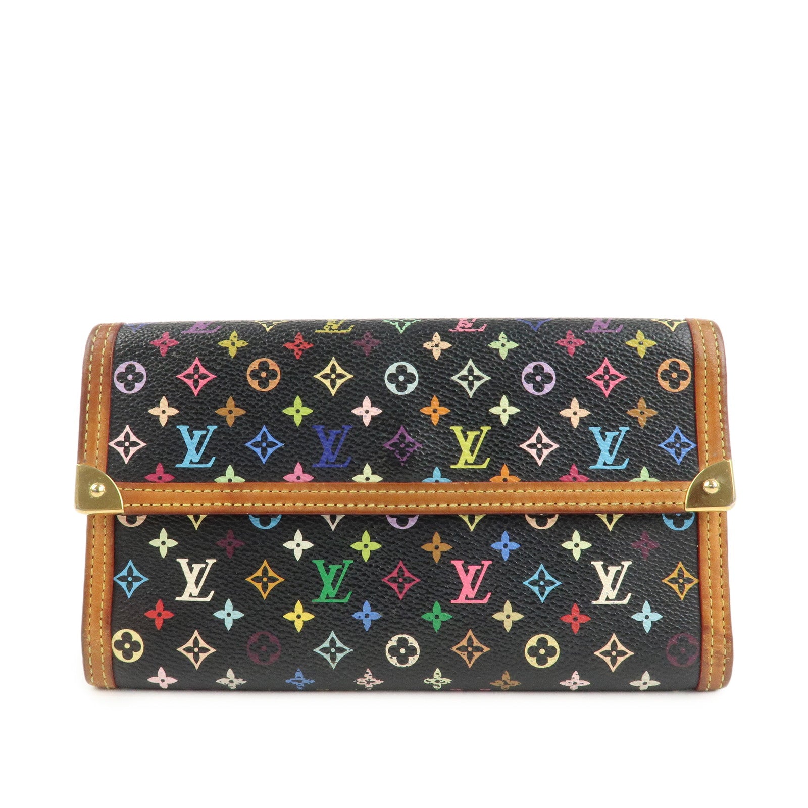 Louis Vuitton Monogram Multicolor Porte Trezor International M92658 Used