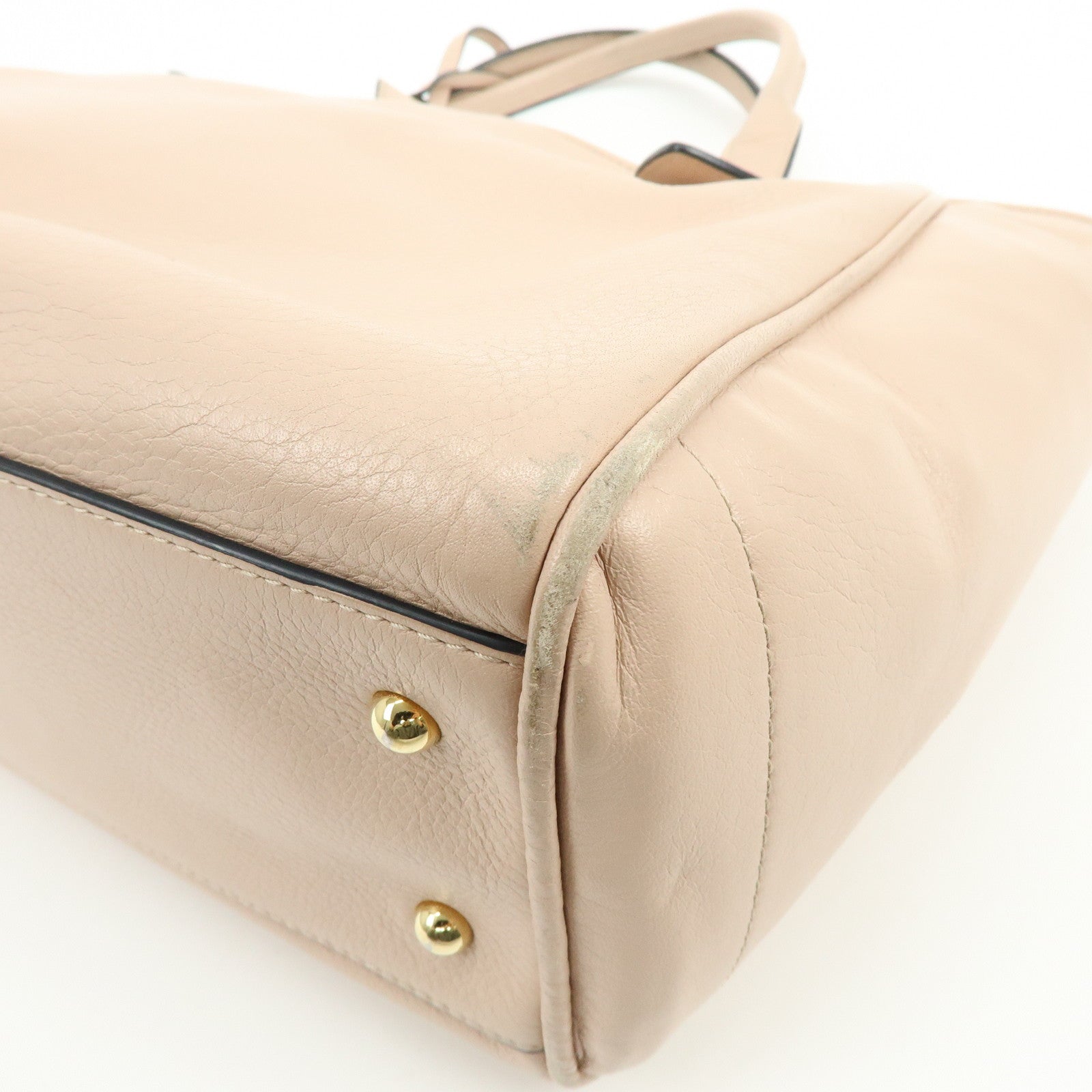 LOEWE Heritage Calf Leather Tote Bag Hand Bag Light Pink