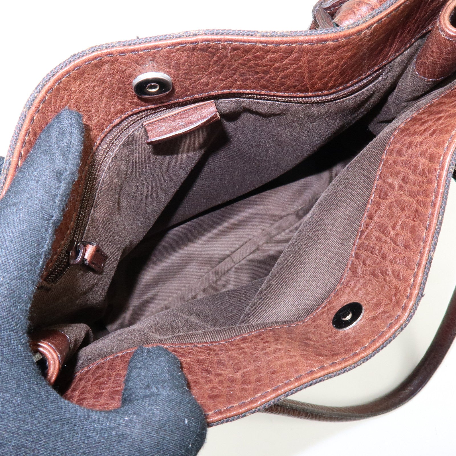 GUCCI Horsebit GG Canvas Leather Tote Bag Shoulder Bag Brown 101971